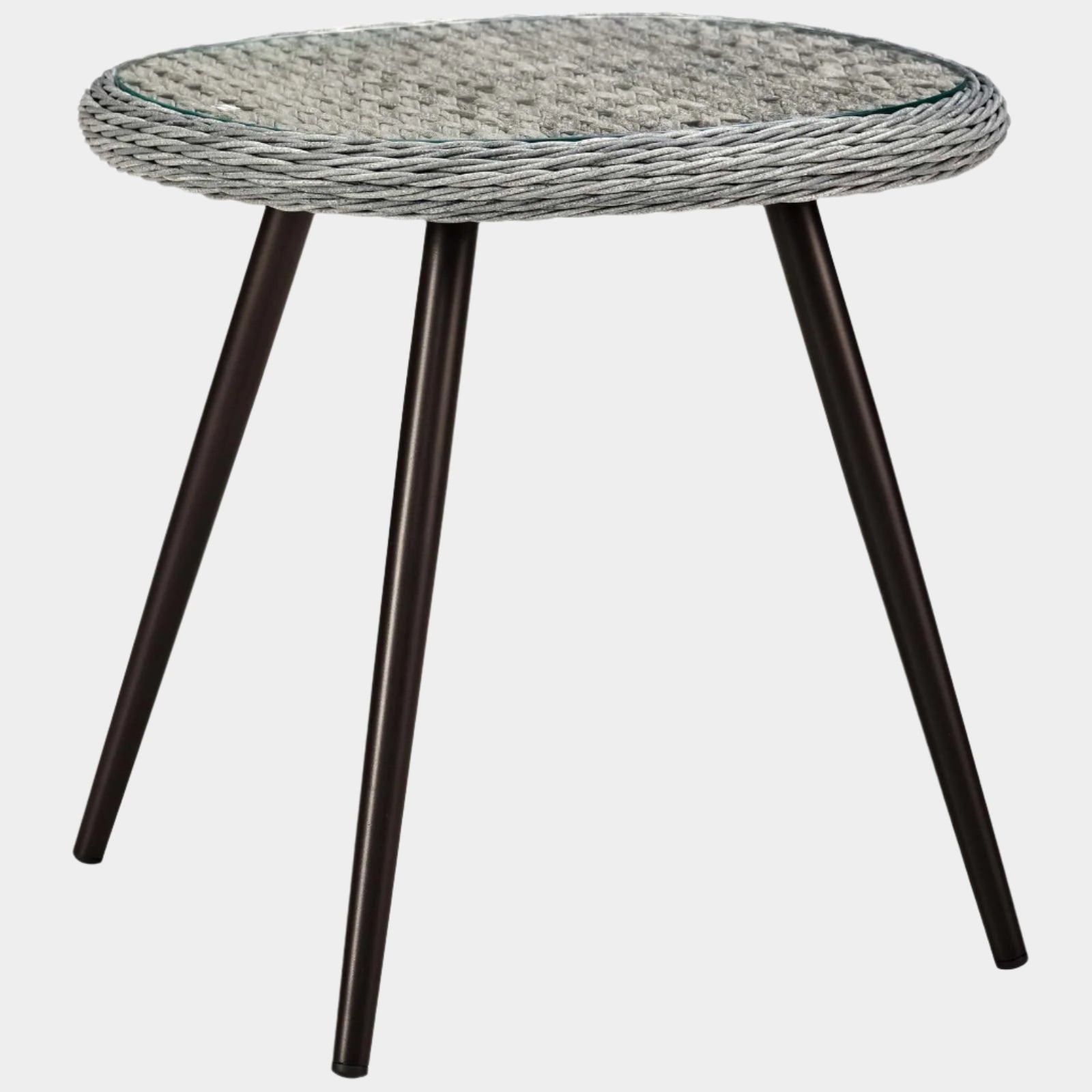 Table d'appoint en rotin et osier pour patio d'extérieur Endeavor en gris 