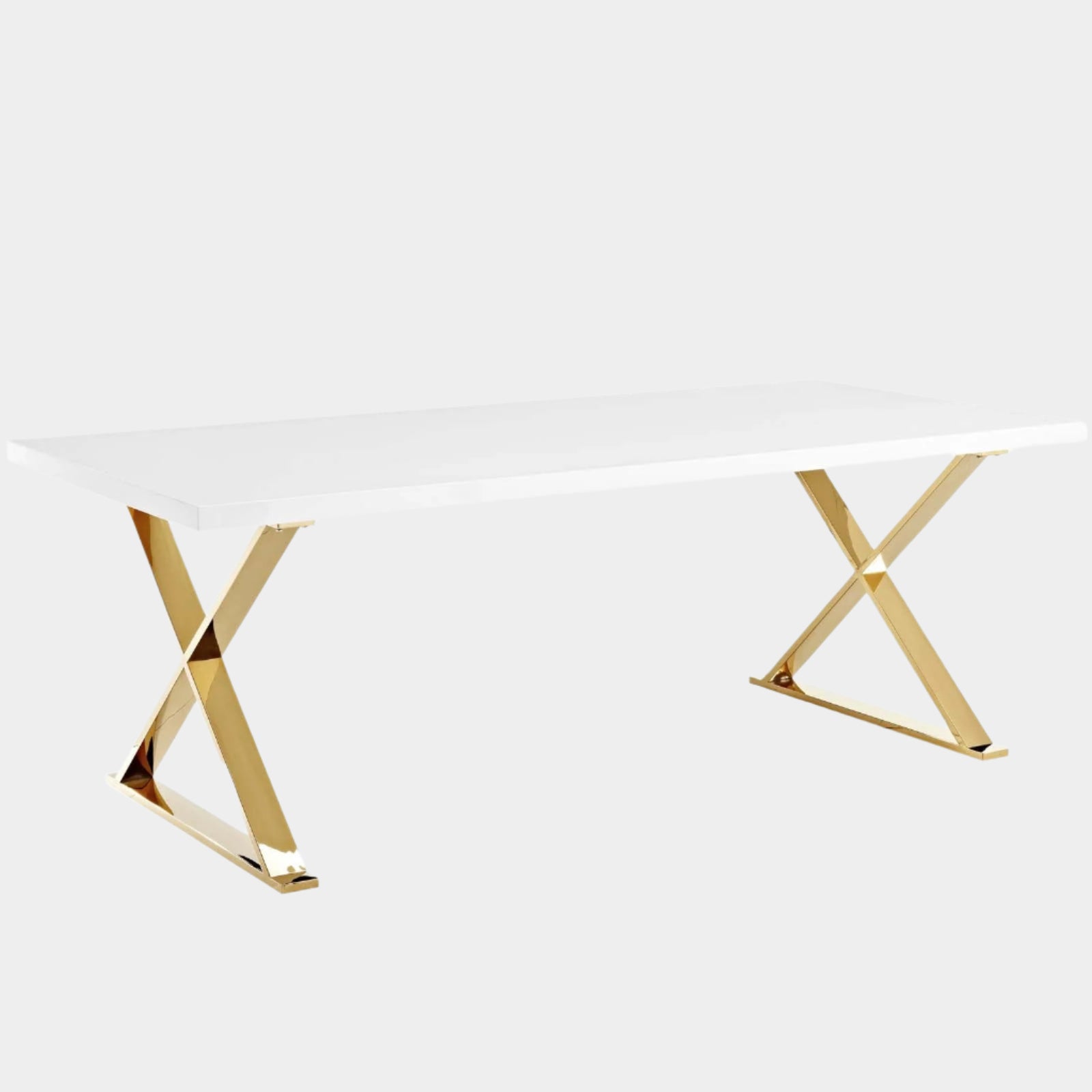 Sector Dining Table in White Gold