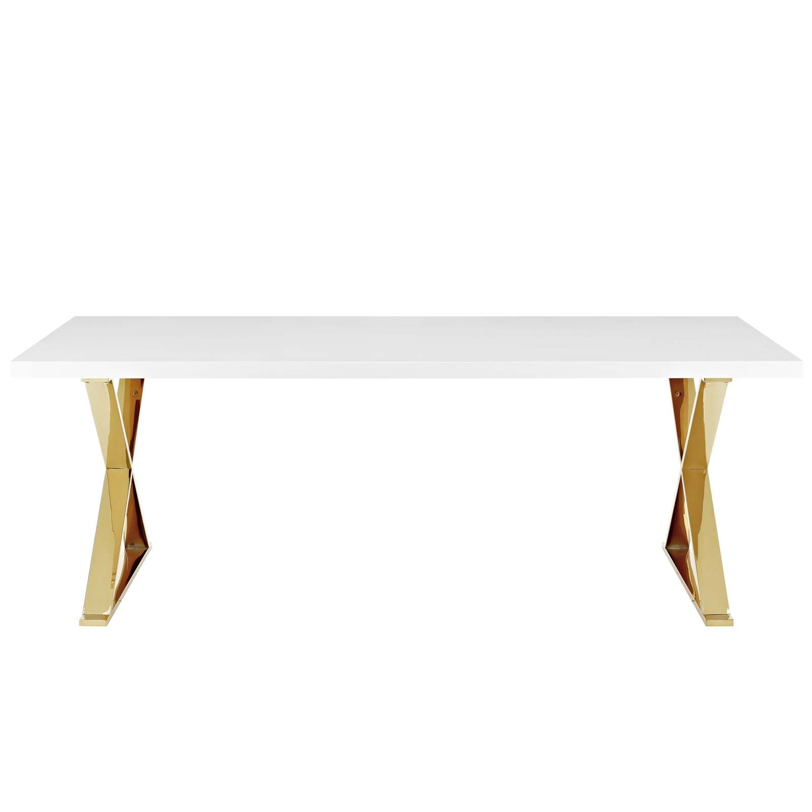 Sector Dining Table in White Gold