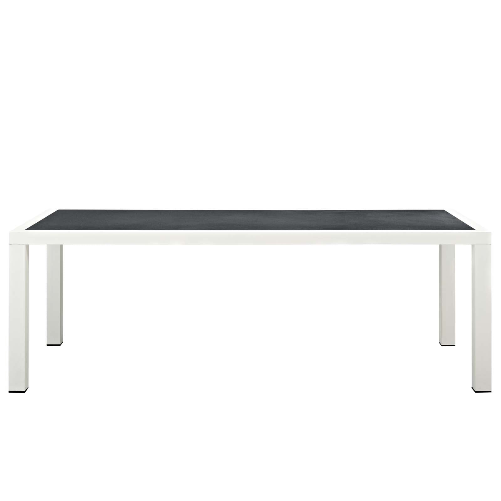 Stance 90.5" Outdoor Patio Aluminum Dining Table in White Gray