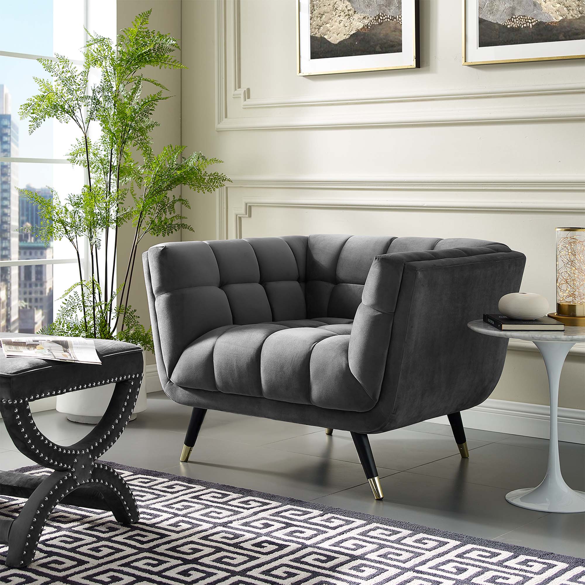 Adept Performance Velvet Armchair