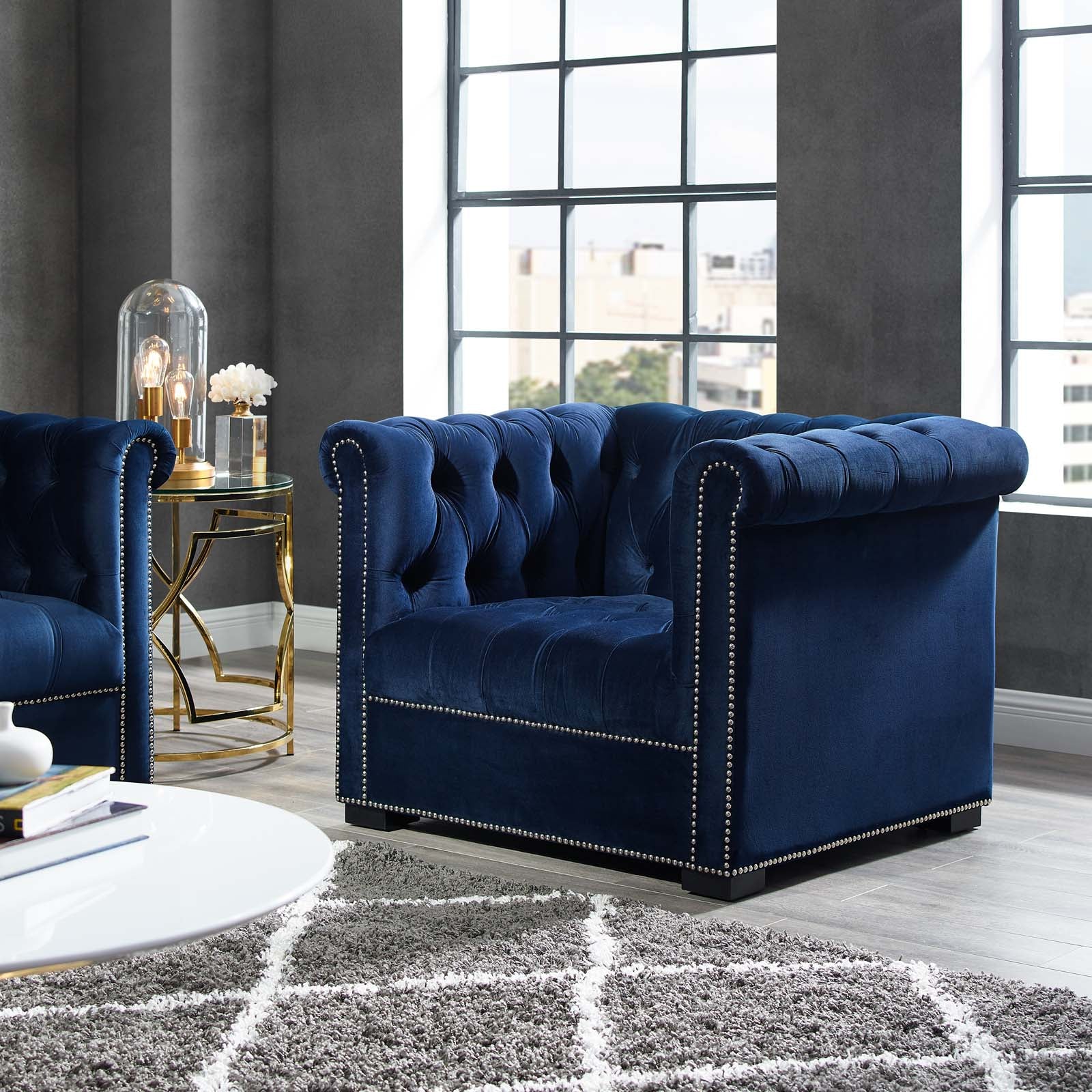 Fauteuil en velours Heritage Performance