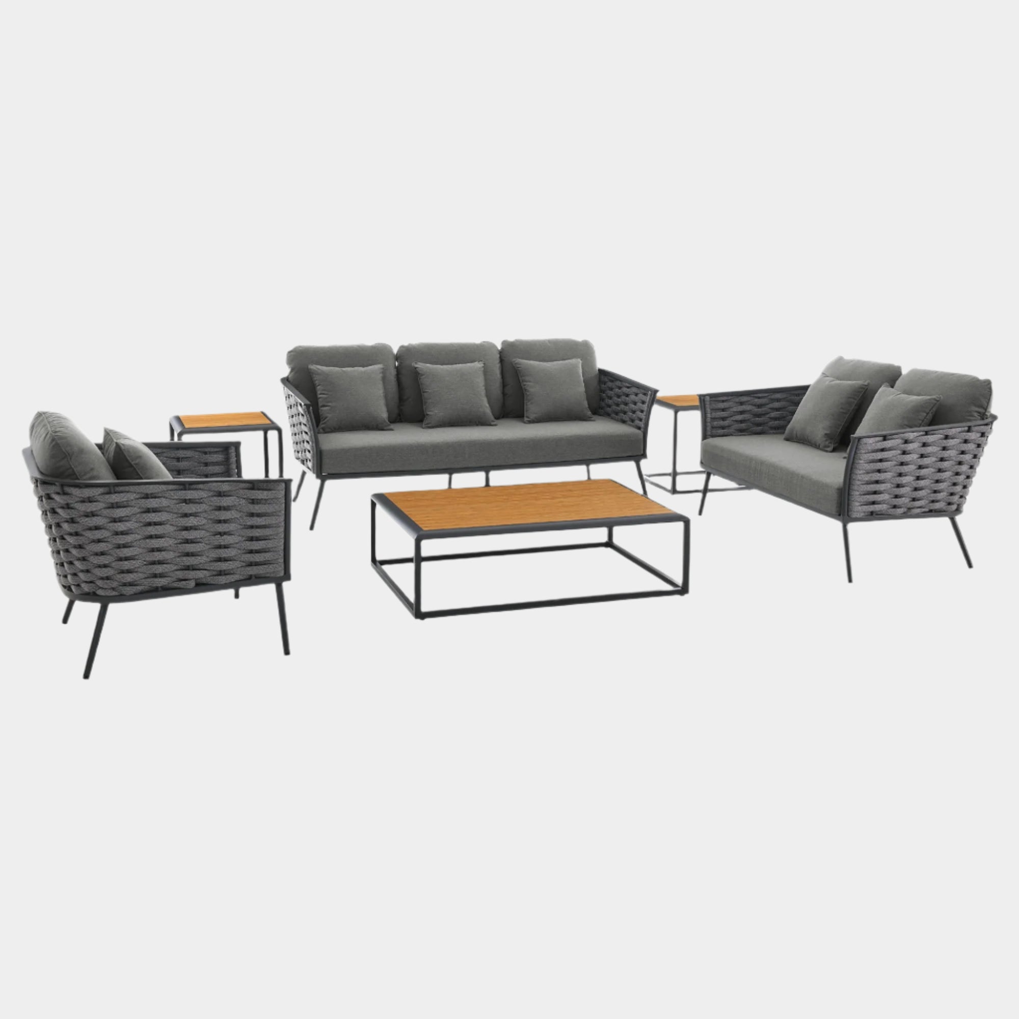 Stance 6 Piece Outdoor Patio Aluminum Sectional Sofa
