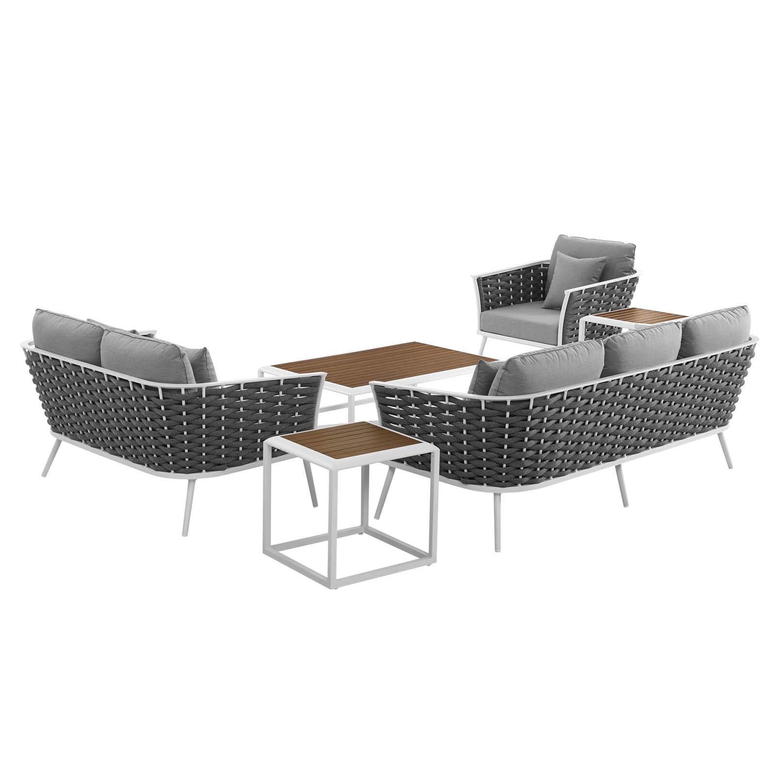 Stance 6 Piece Outdoor Patio Aluminum Sectional Sofa