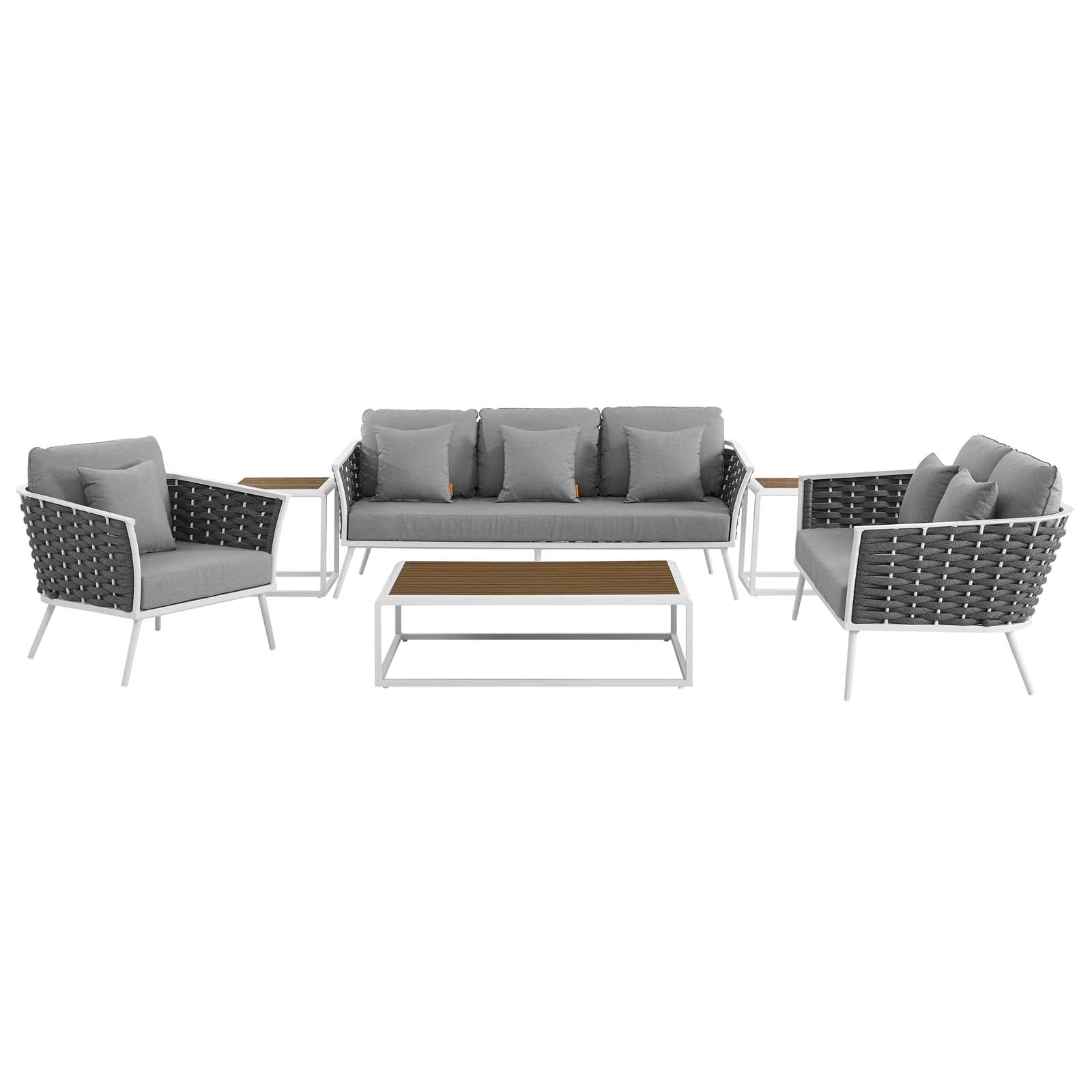 Stance 6 Piece Outdoor Patio Aluminum Sectional Sofa
