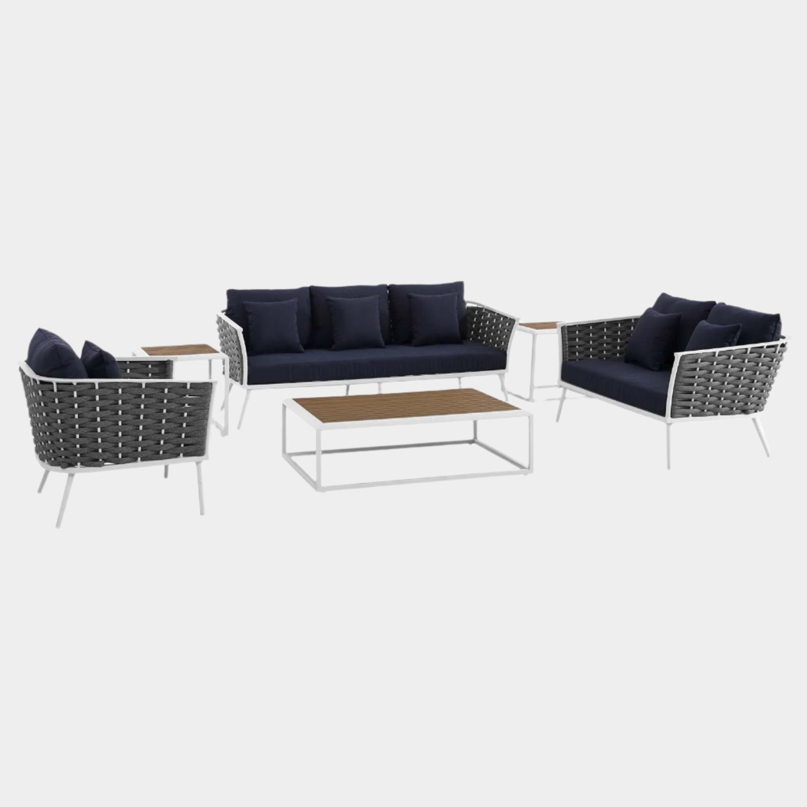 Stance 6 Piece Outdoor Patio Aluminum Sectional Sofa