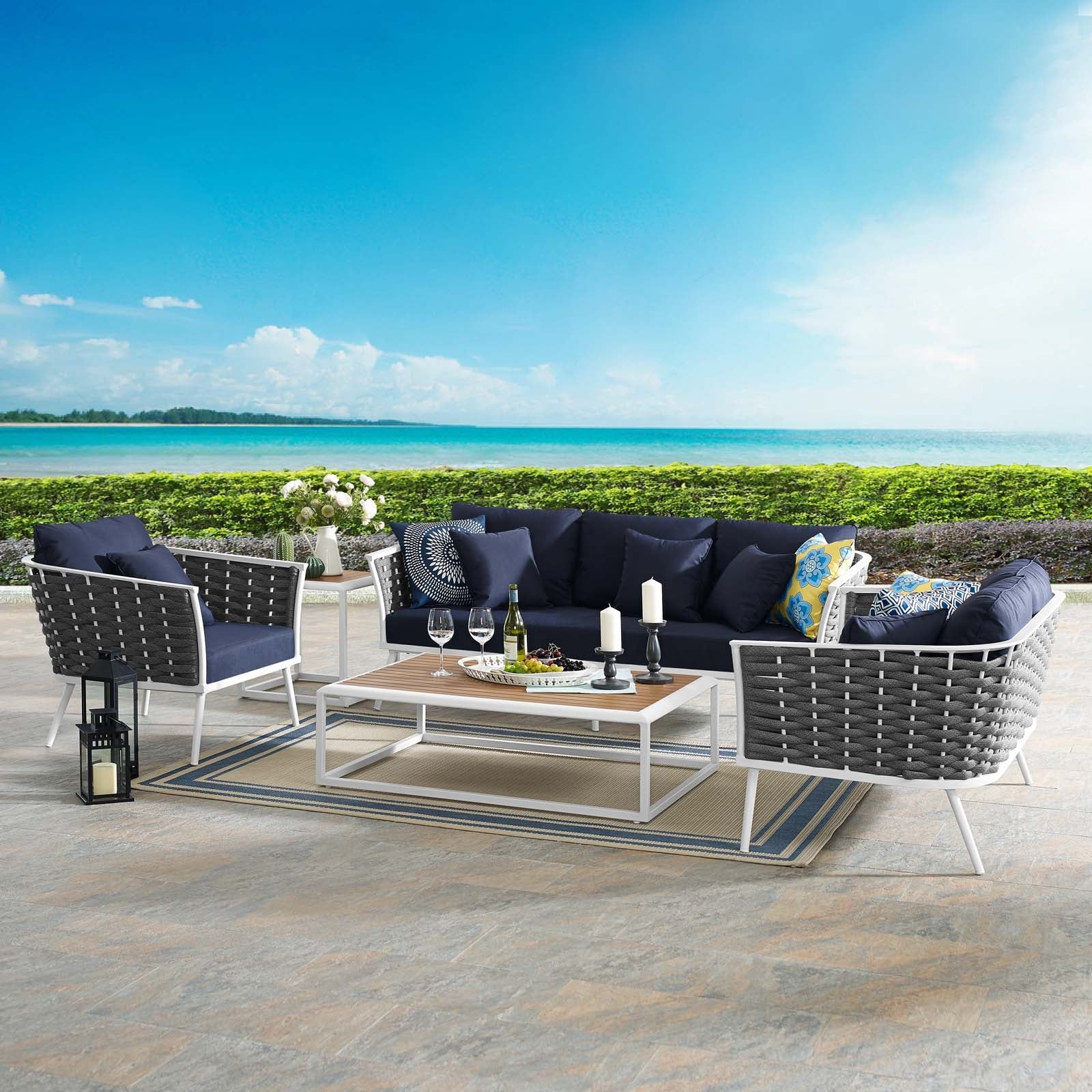 Stance 6 Piece Outdoor Patio Aluminum Sectional Sofa