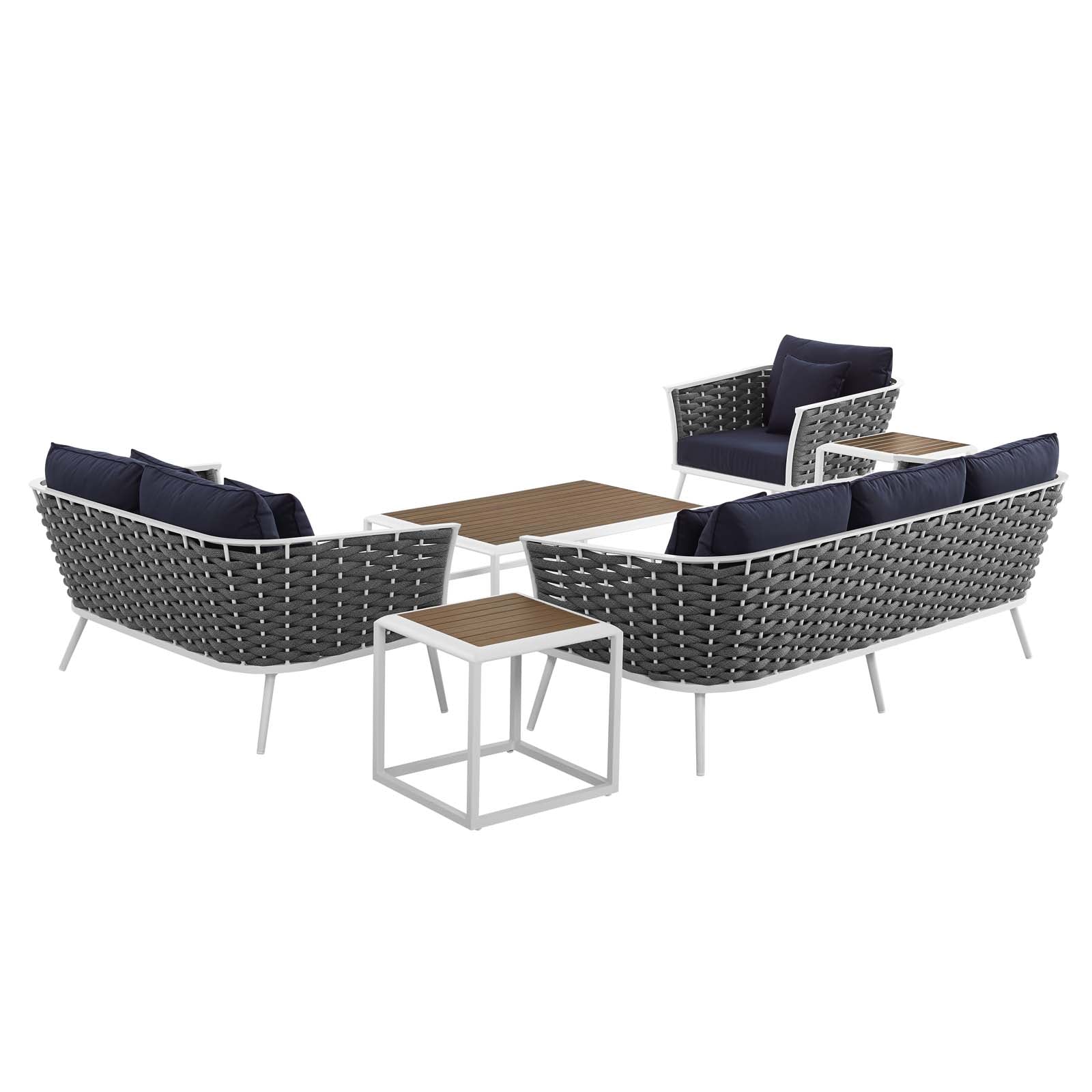 Stance 6 Piece Outdoor Patio Aluminum Sectional Sofa