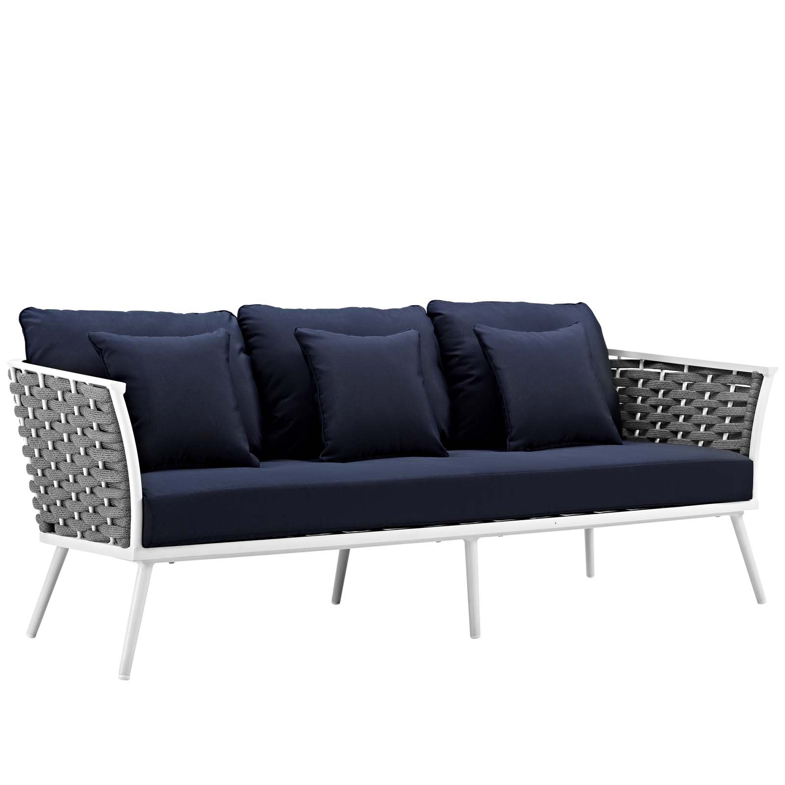 Stance 6 Piece Outdoor Patio Aluminum Sectional Sofa