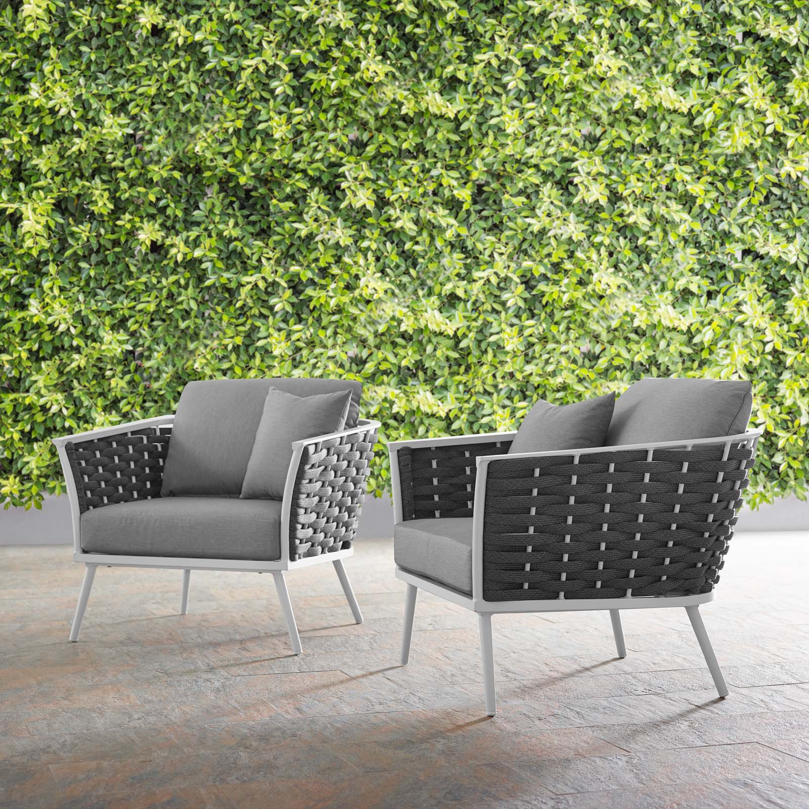 Stance Outdoor Patio Aluminum Armchair Set of 2