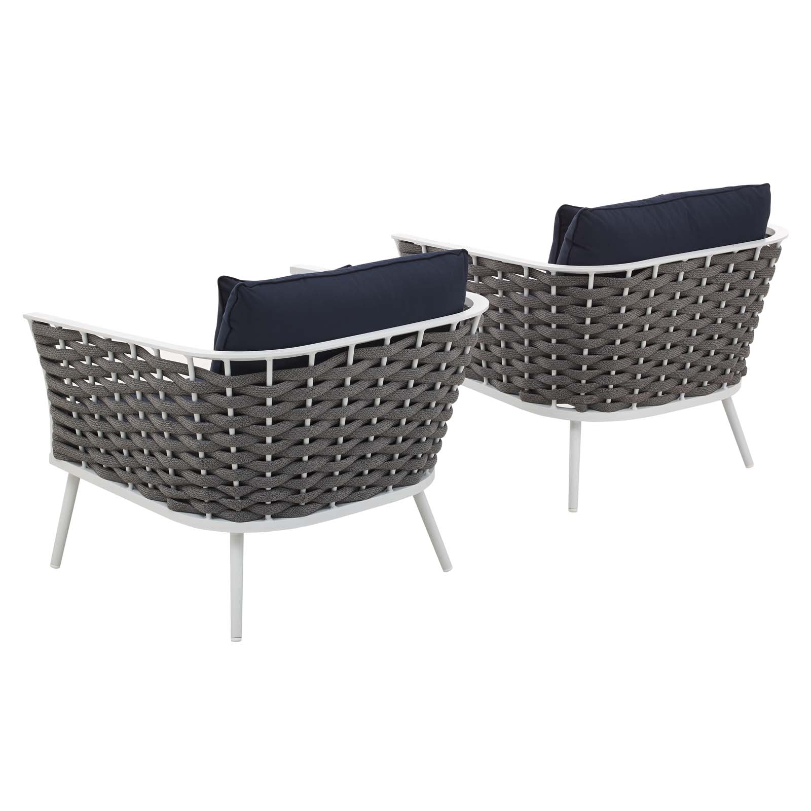 Stance Outdoor Patio Aluminum Armchair Set of 2