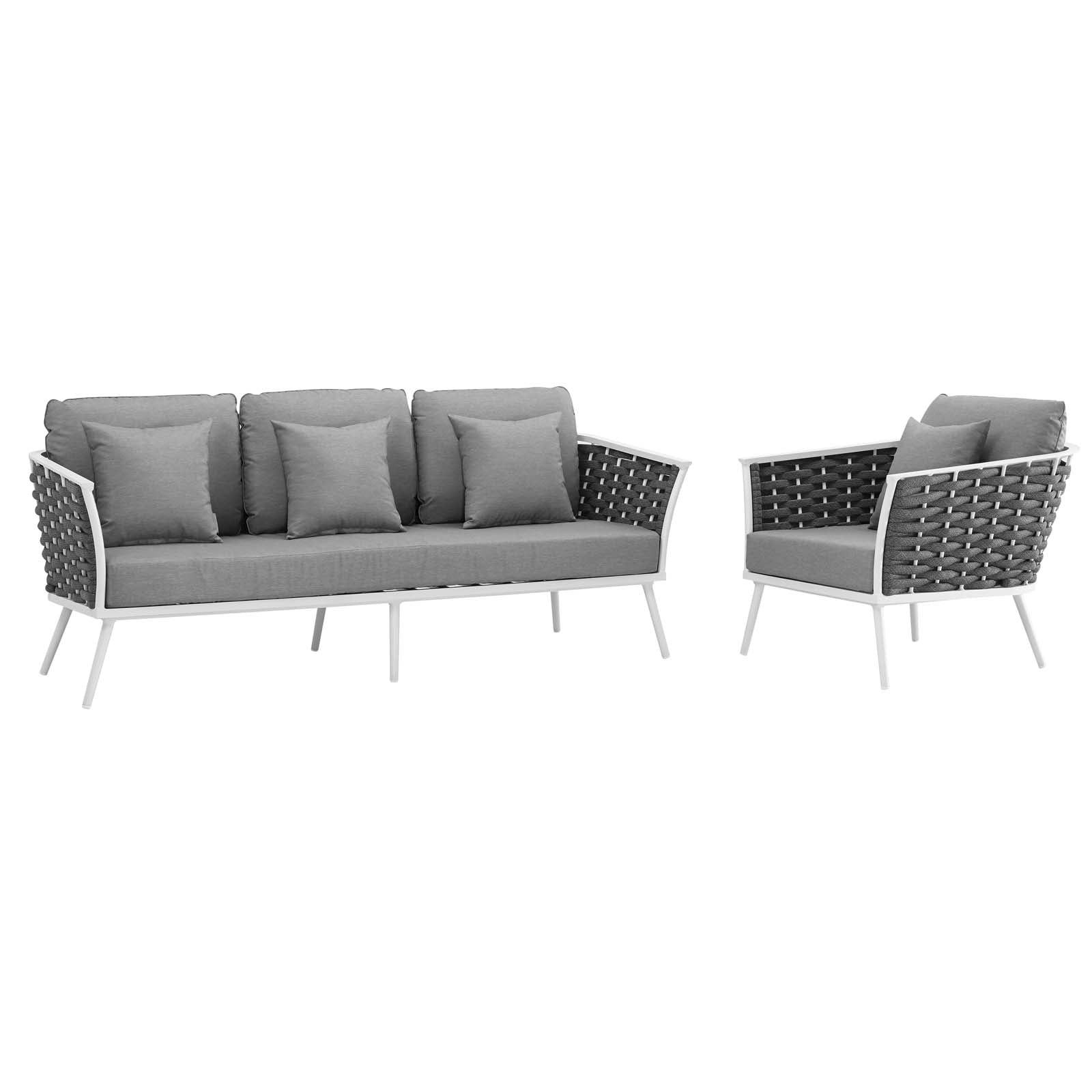 Stance 6 Piece Outdoor Patio Aluminum Sectional Sofa