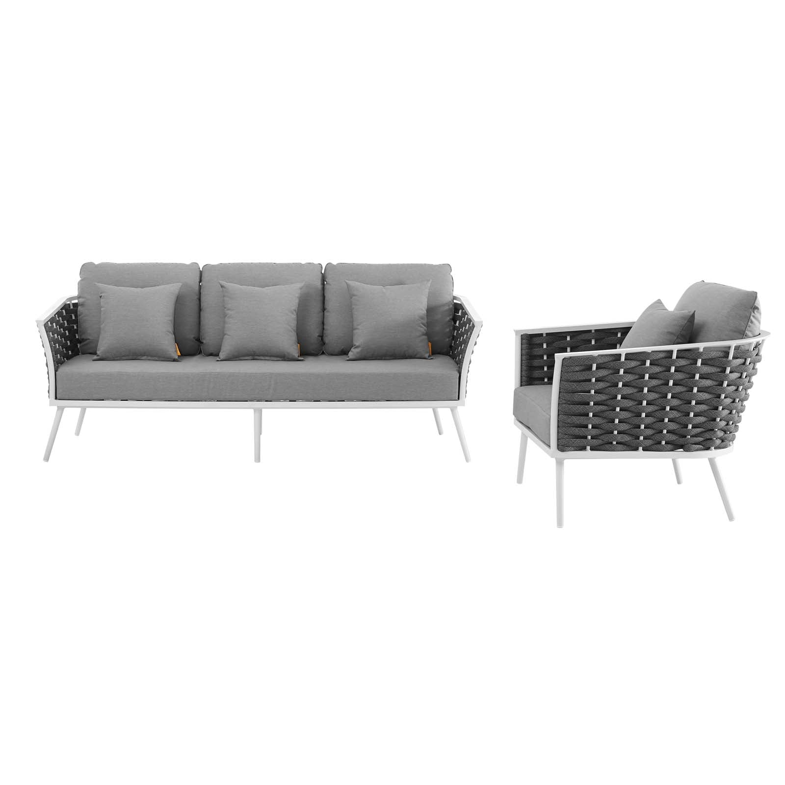 Stance 2 Piece Outdoor Patio Aluminum Sectional Sofa Set