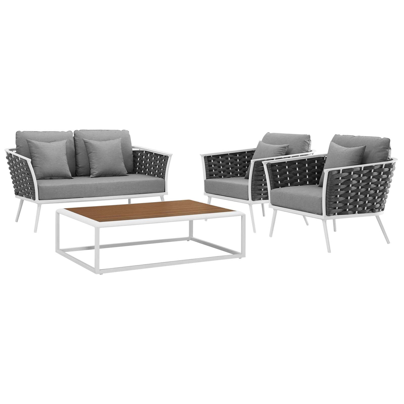 Stance 6 Piece Outdoor Patio Aluminum Sectional Sofa