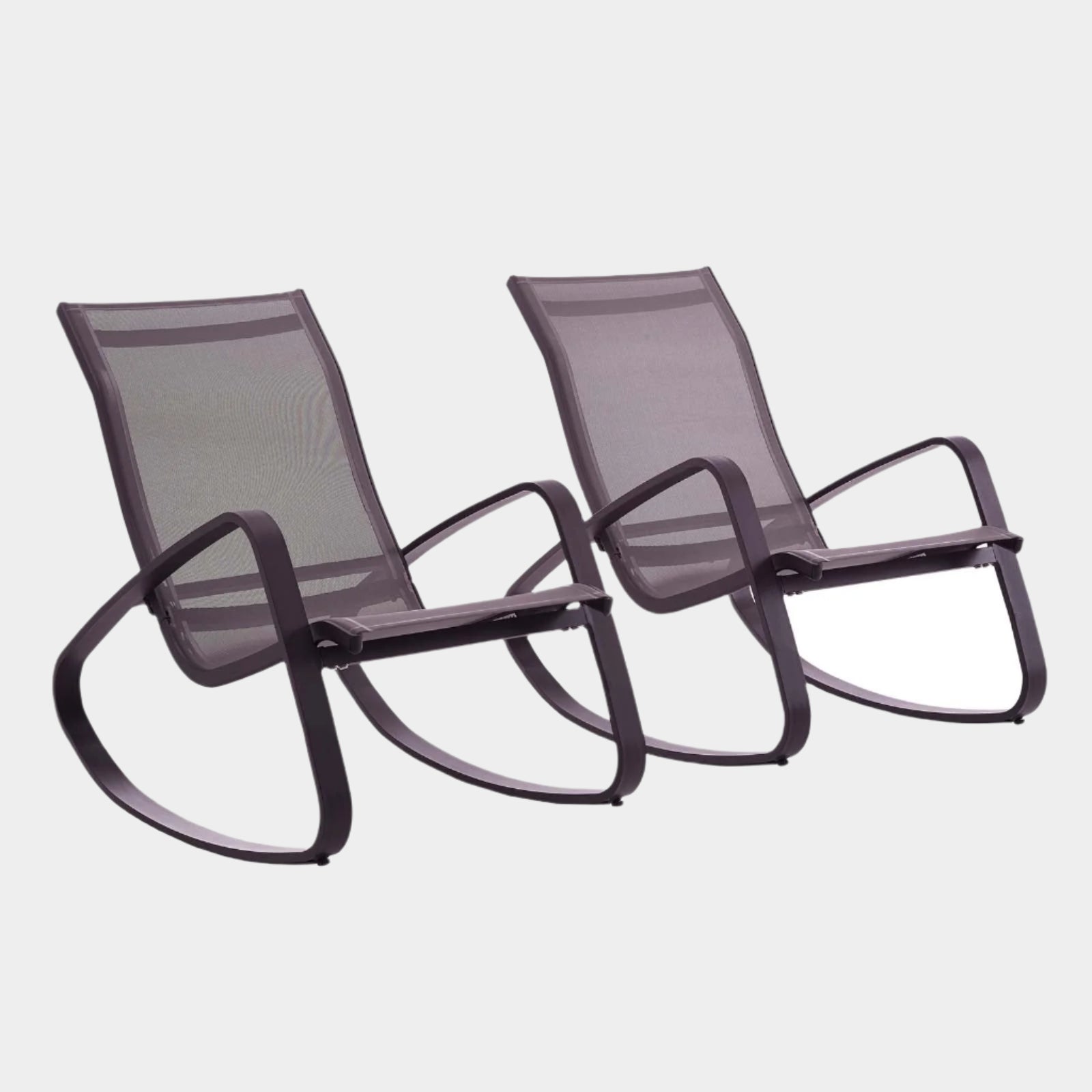 Traveler Outdoor Patio Mesh Sling Rocking Lounge Chair Set