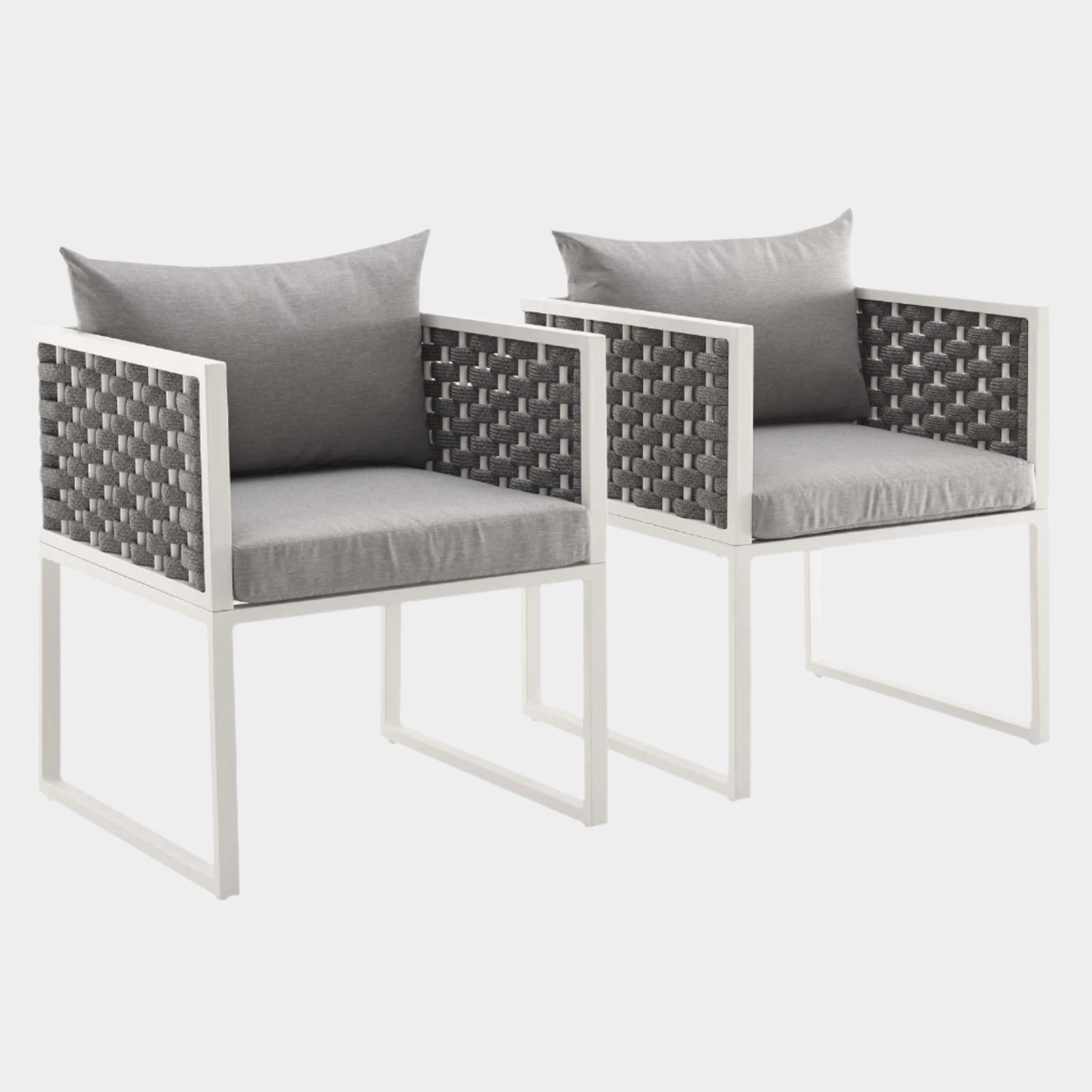 Stance Outdoor Patio Aluminum Dining Armchair Set of 2