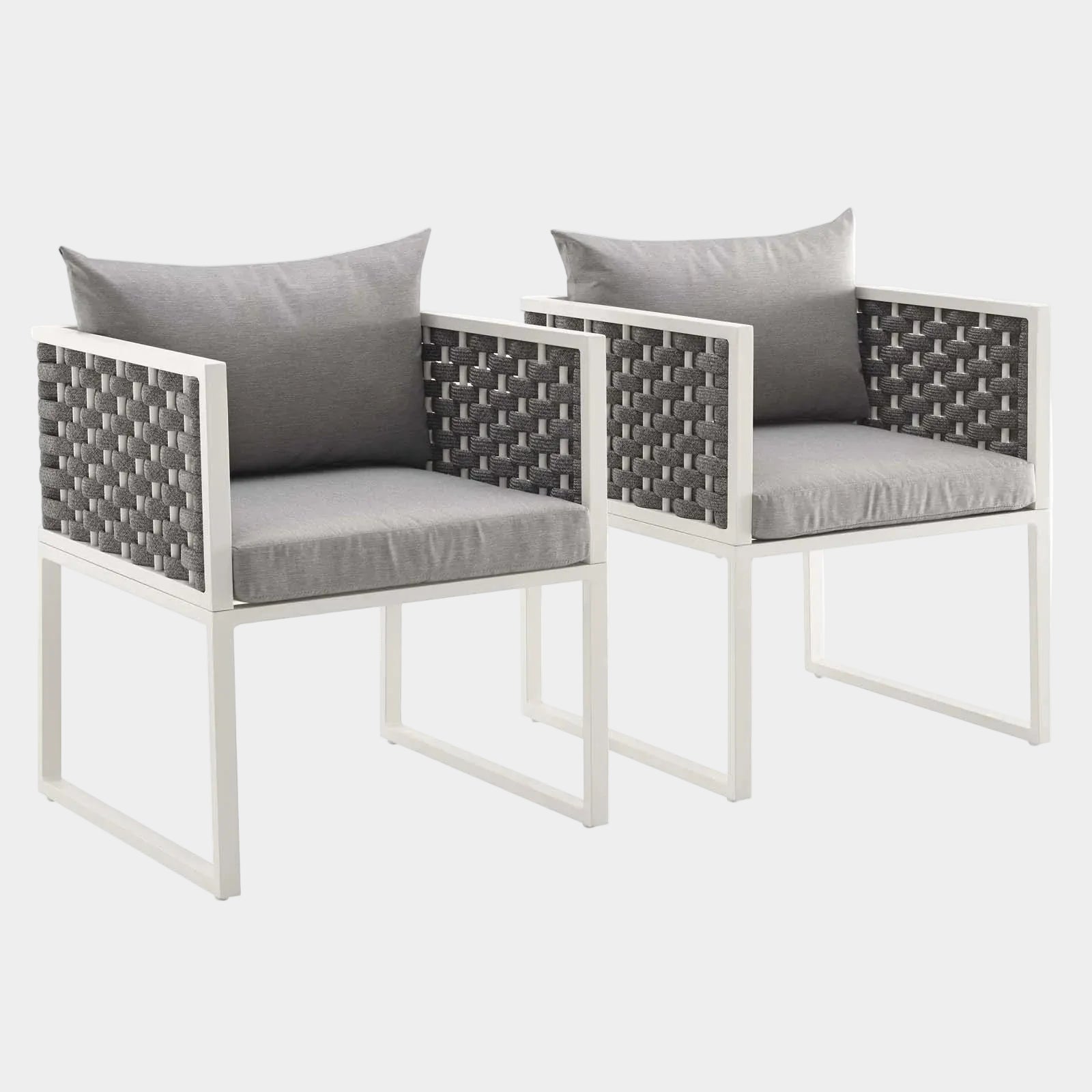 Stance Outdoor Patio Aluminum Dining Armchair Set of 2