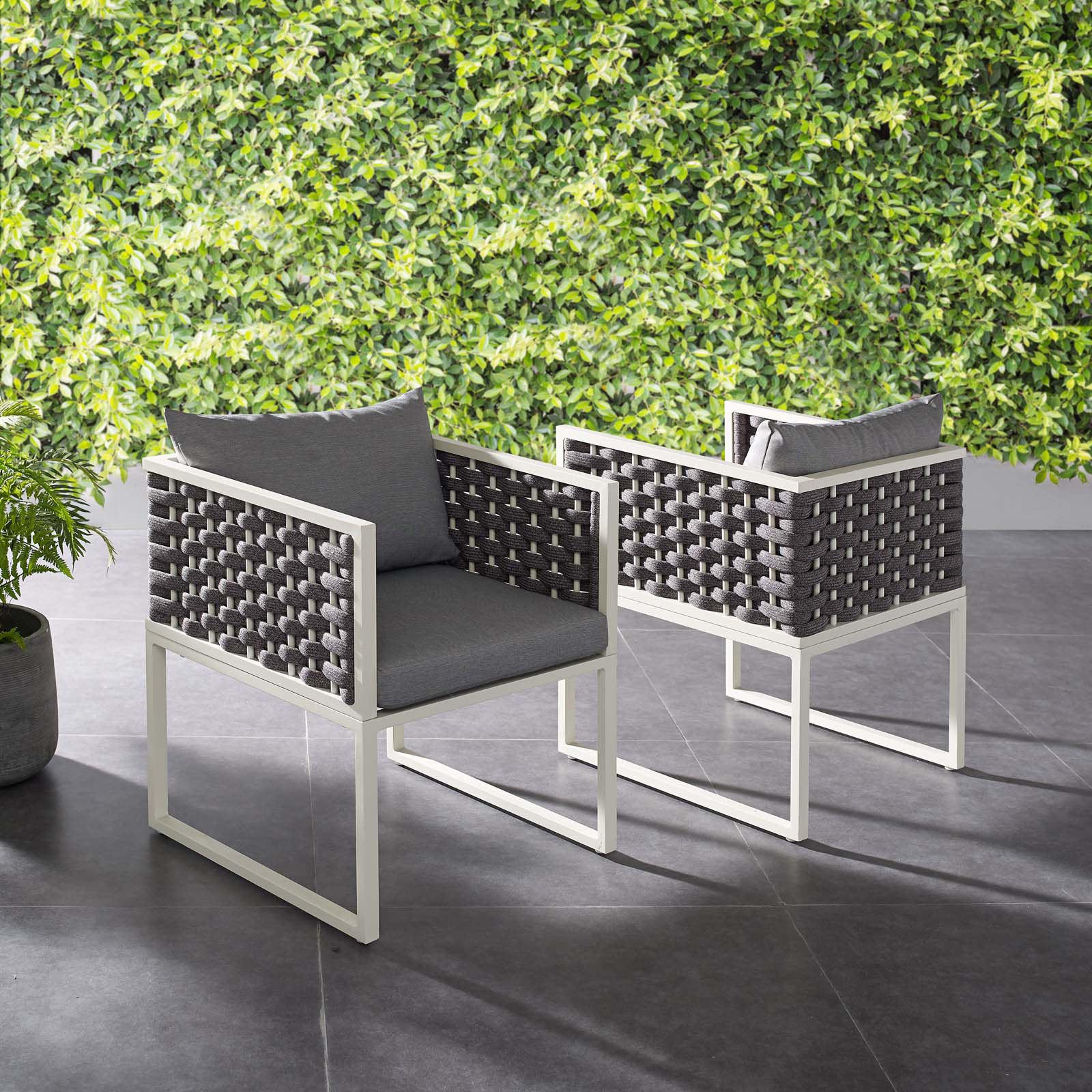 Stance Outdoor Patio Aluminum Dining Armchair Set of 2