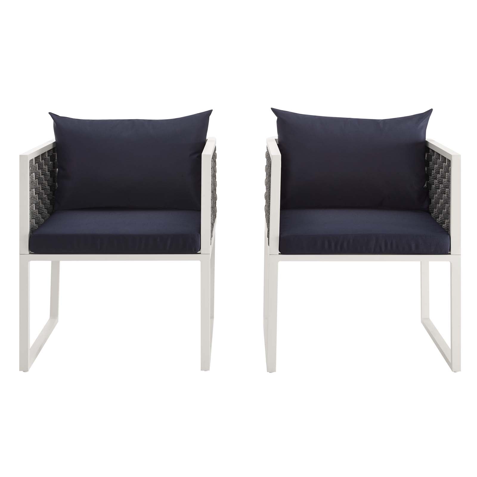 Stance Outdoor Patio Aluminum Dining Armchair Set of 2