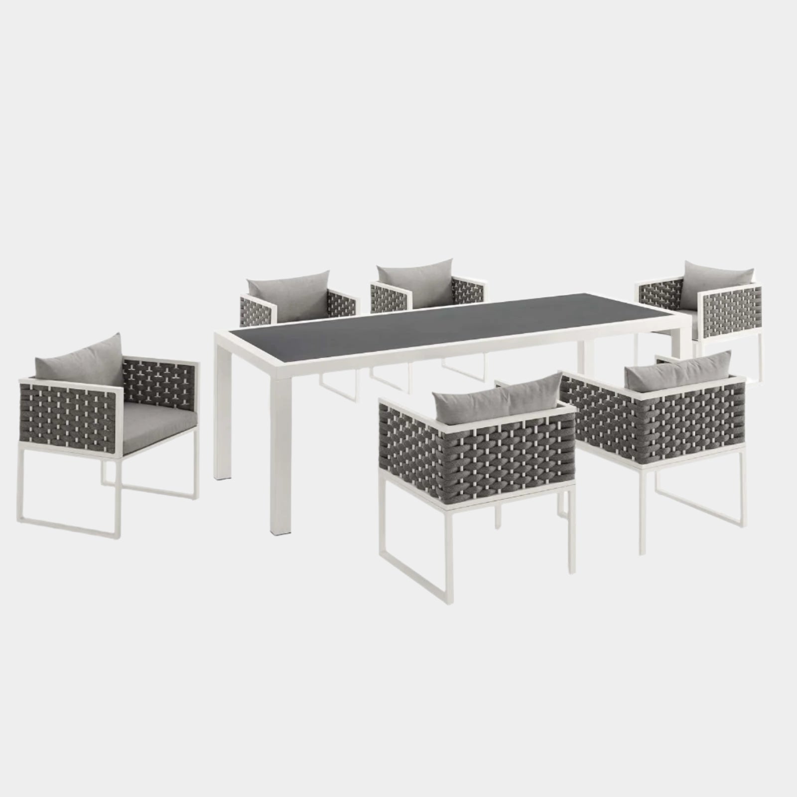 Stance 7 Piece Outdoor Patio Aluminum Dining Set