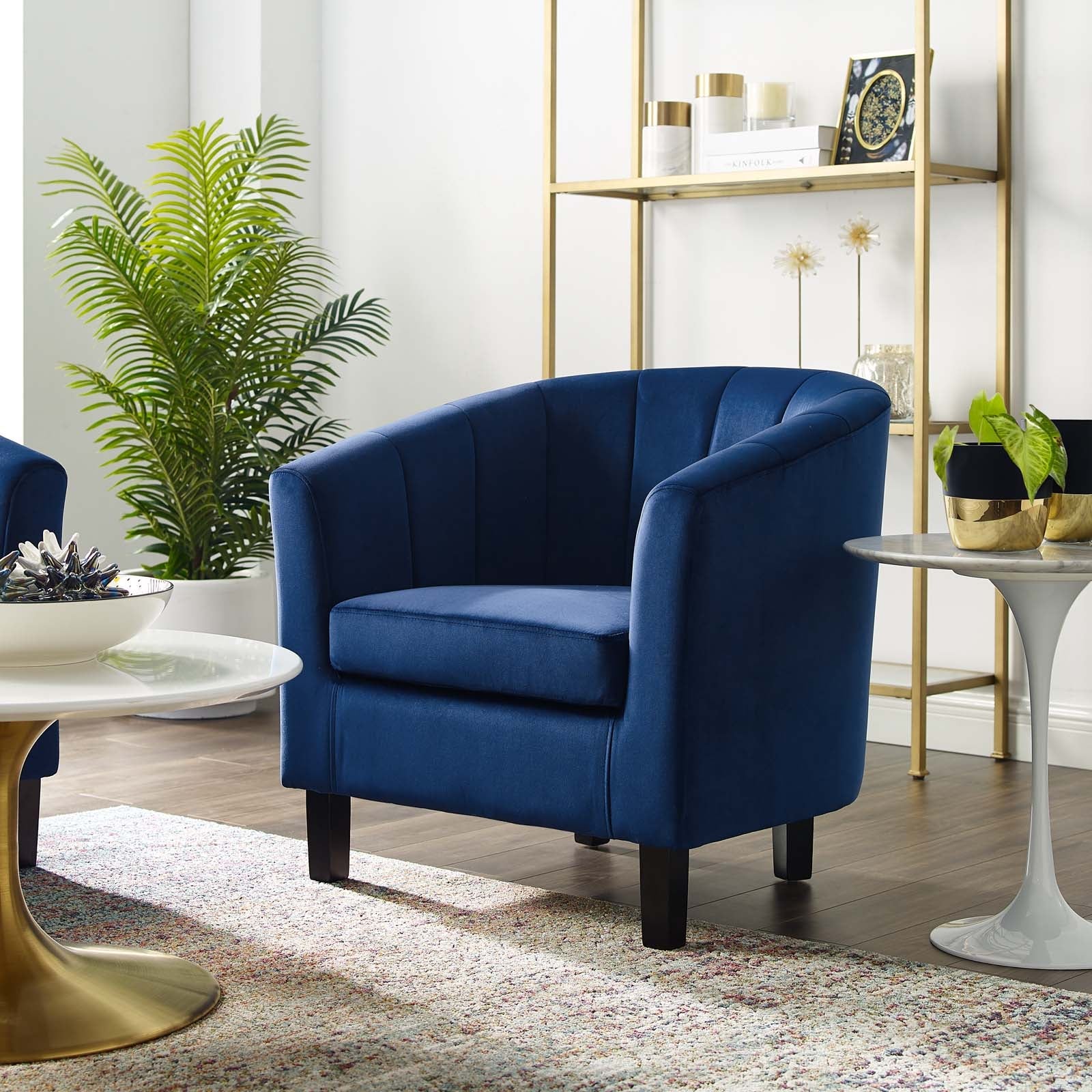 Prospect Channel Tufted Performance Velvet Armchair