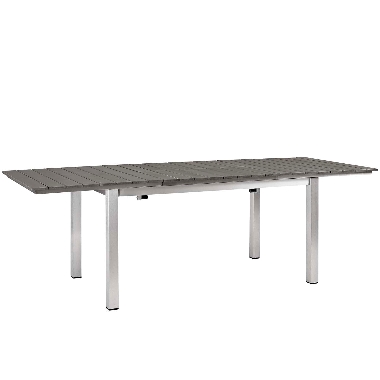 Ensemble de salle à manger d'extérieur Shore 5 pièces en aluminium gris argenté 