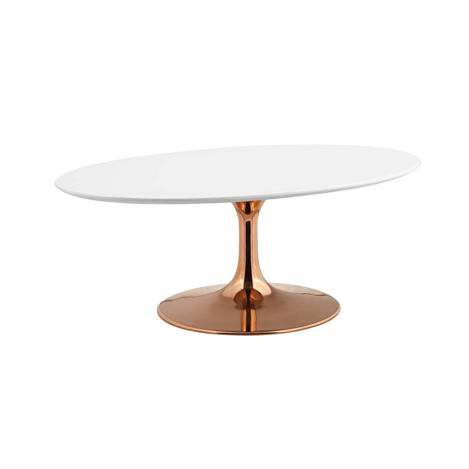 Oval-Shaped Wood Coffee Table