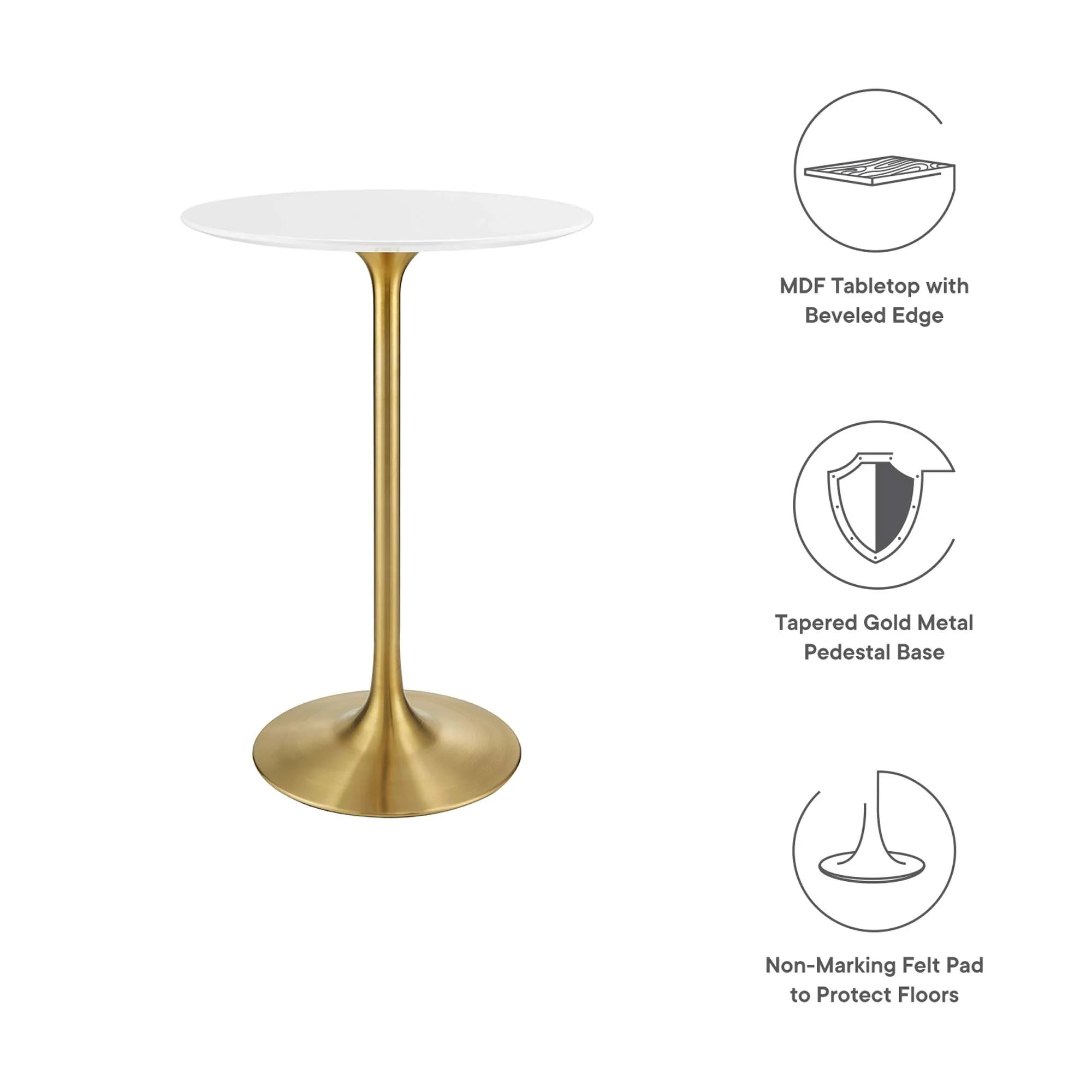 Lippa Round Wood Bar Table