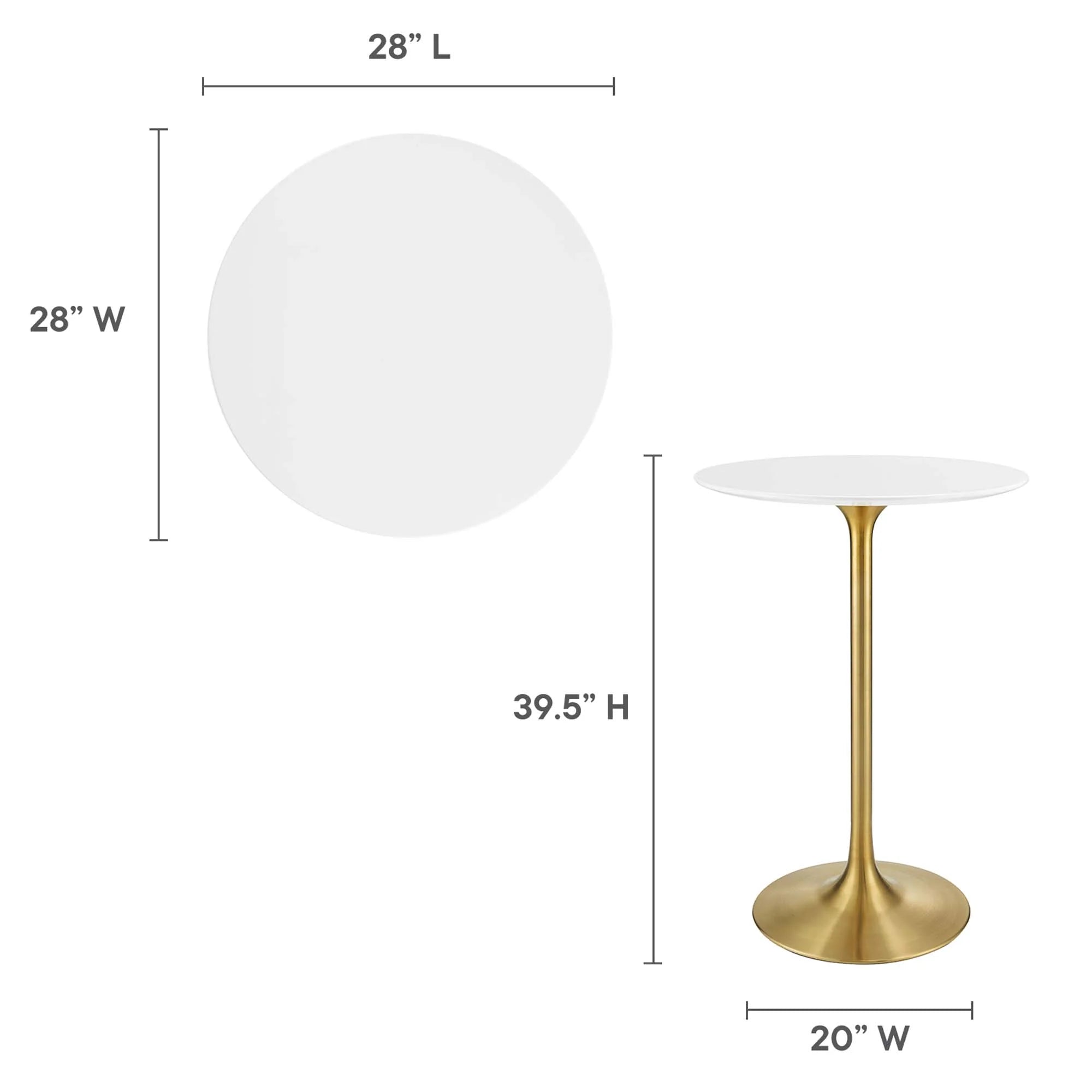 Lippa Round Wood Bar Table