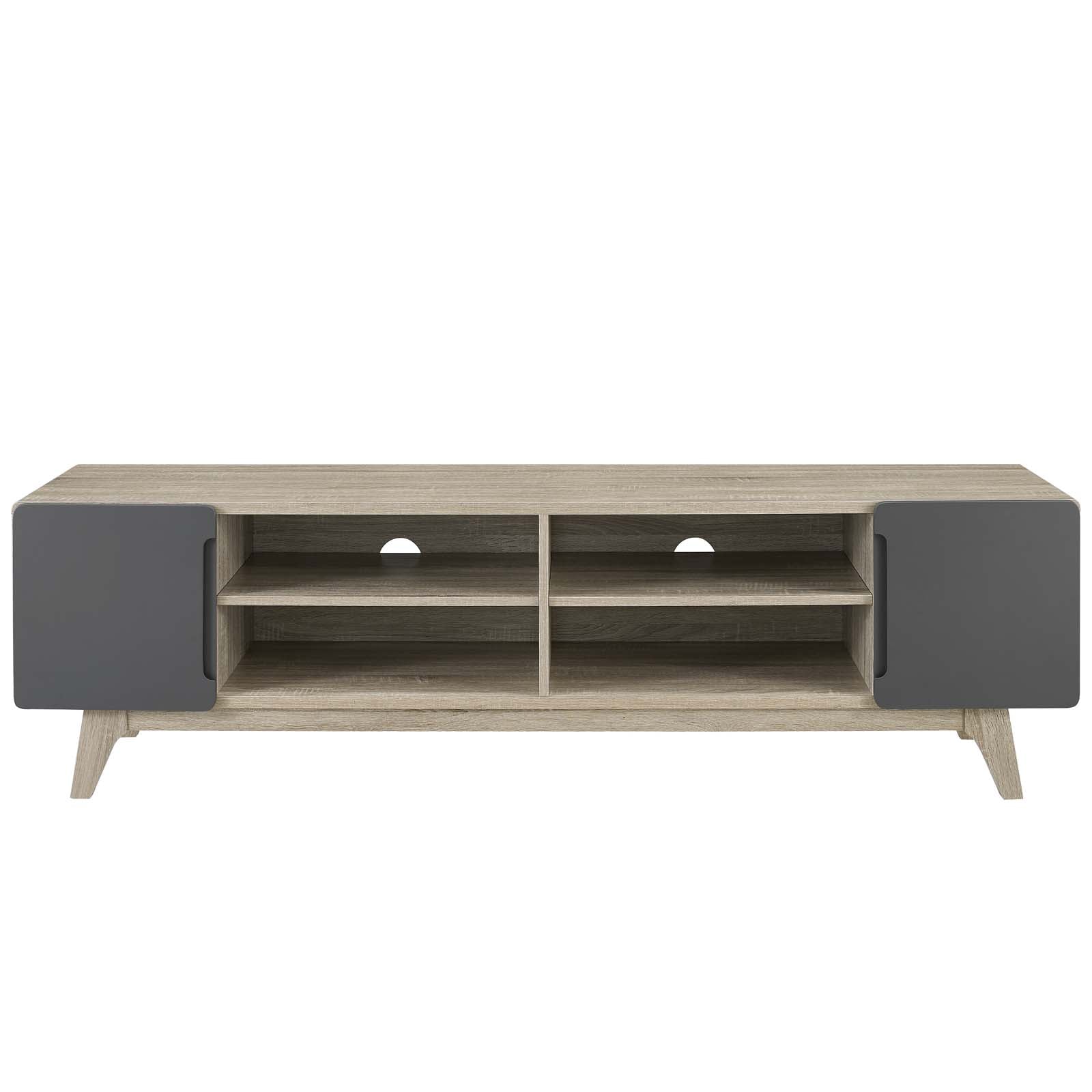 Tread 70" Media Console TV Stand in Natural Gray