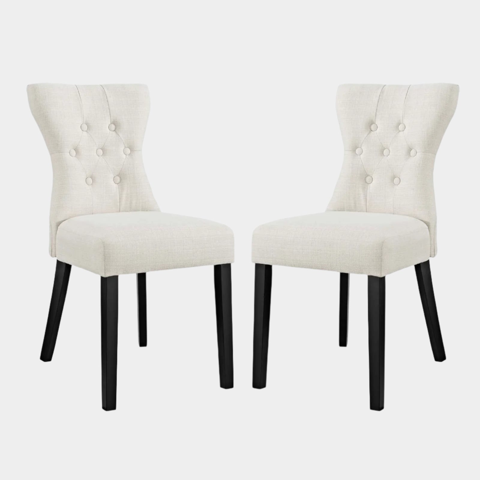 Silhouette Dining Side Chairs Upholstered Fabric Set of 2