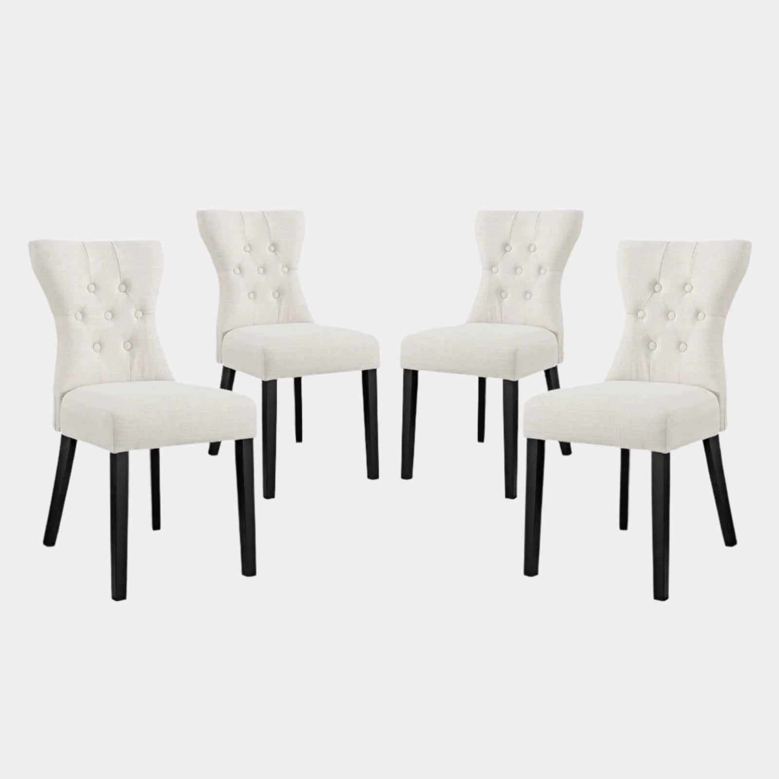 Silhouette Dining Side Chairs Upholstered Fabric Set of 4