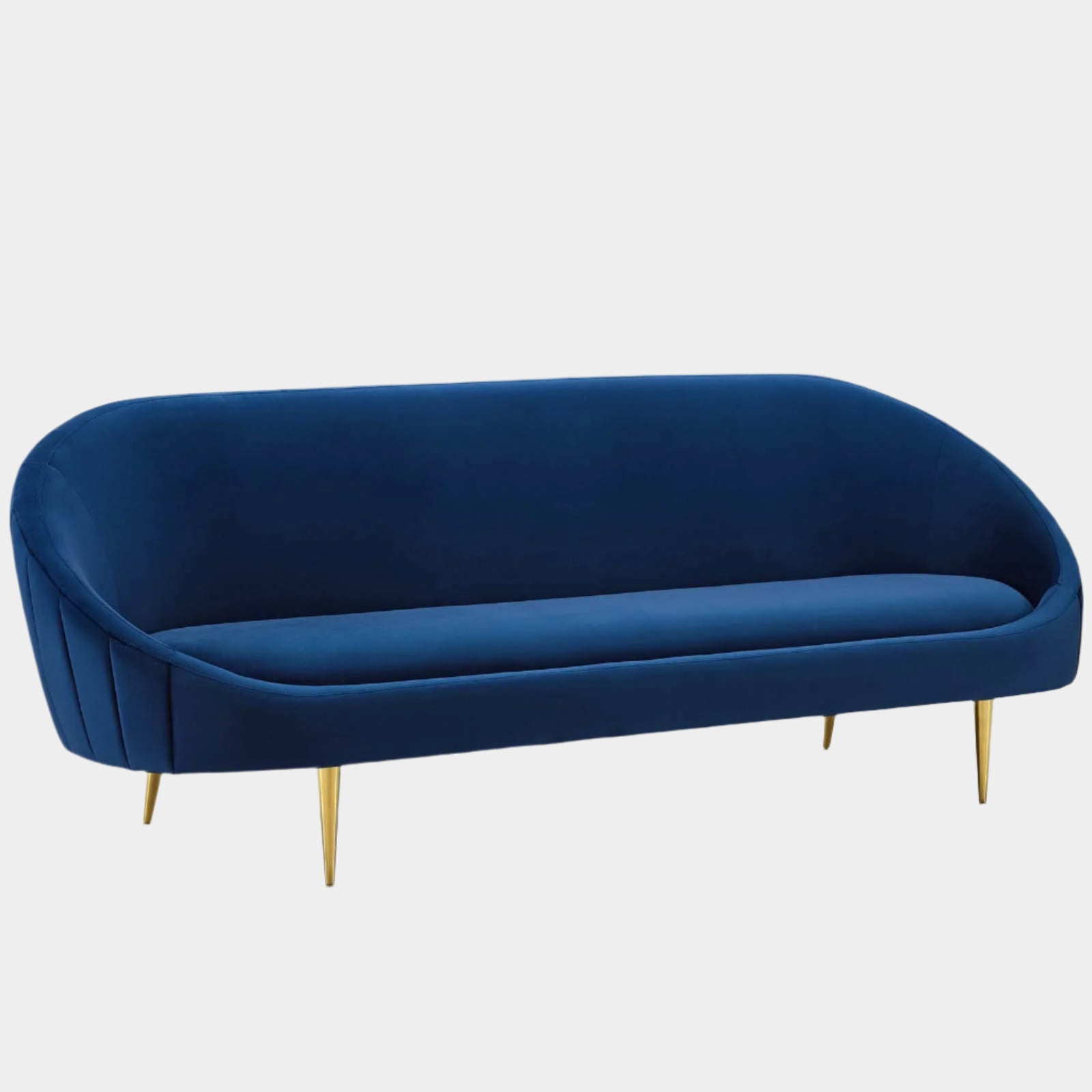 Sublime Vertical Curve Back Performance Velvet Sofa