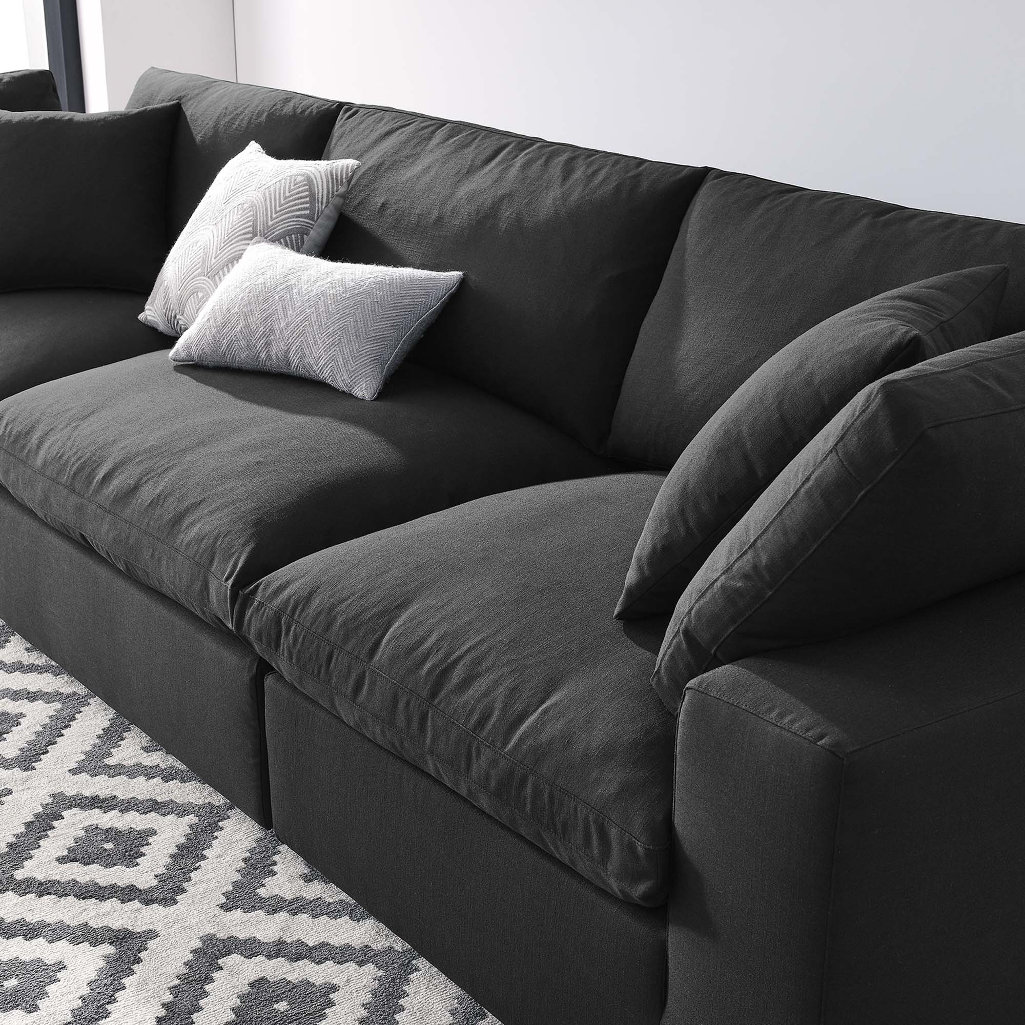 Commix 3 Piece Down Filled Overstuffed Sectional Sofa