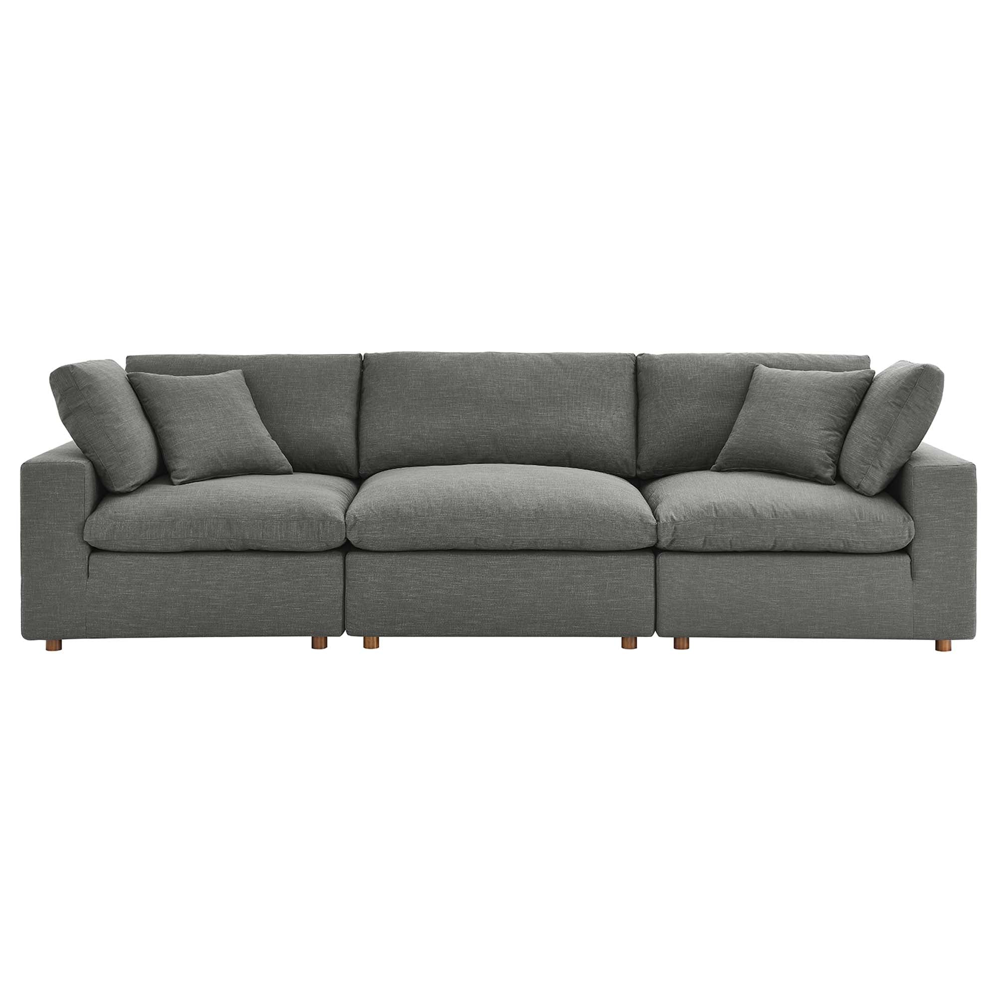Commix 3 Piece Down Filled Overstuffed Sectional Sofa