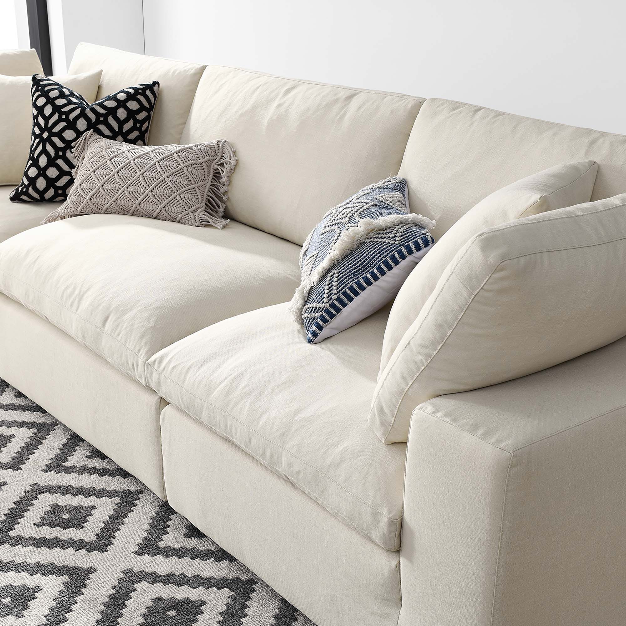 Commix 3 Piece Down Filled Overstuffed Sectional Sofa