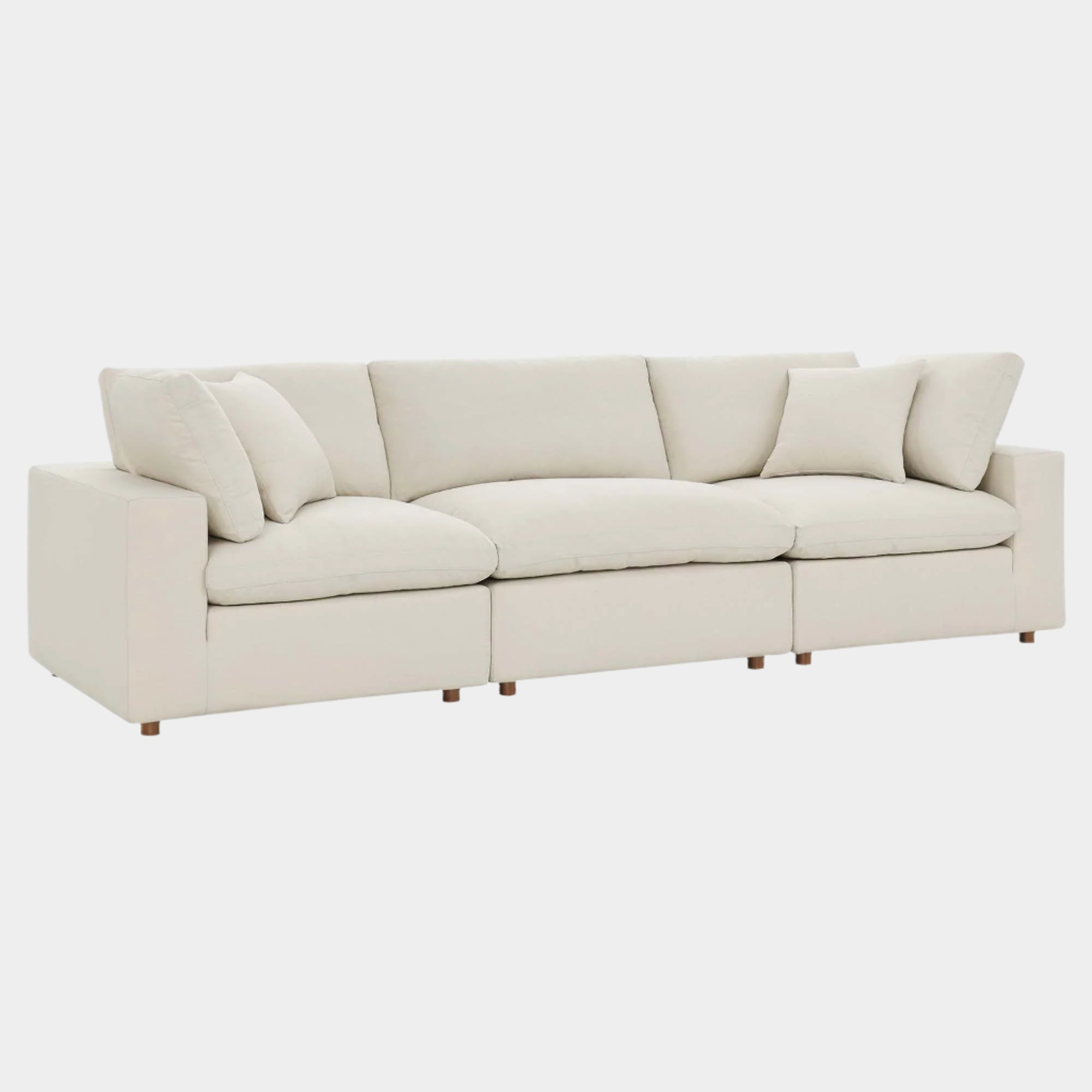 Commix 3 Piece Down Filled Overstuffed Sectional Sofa Set