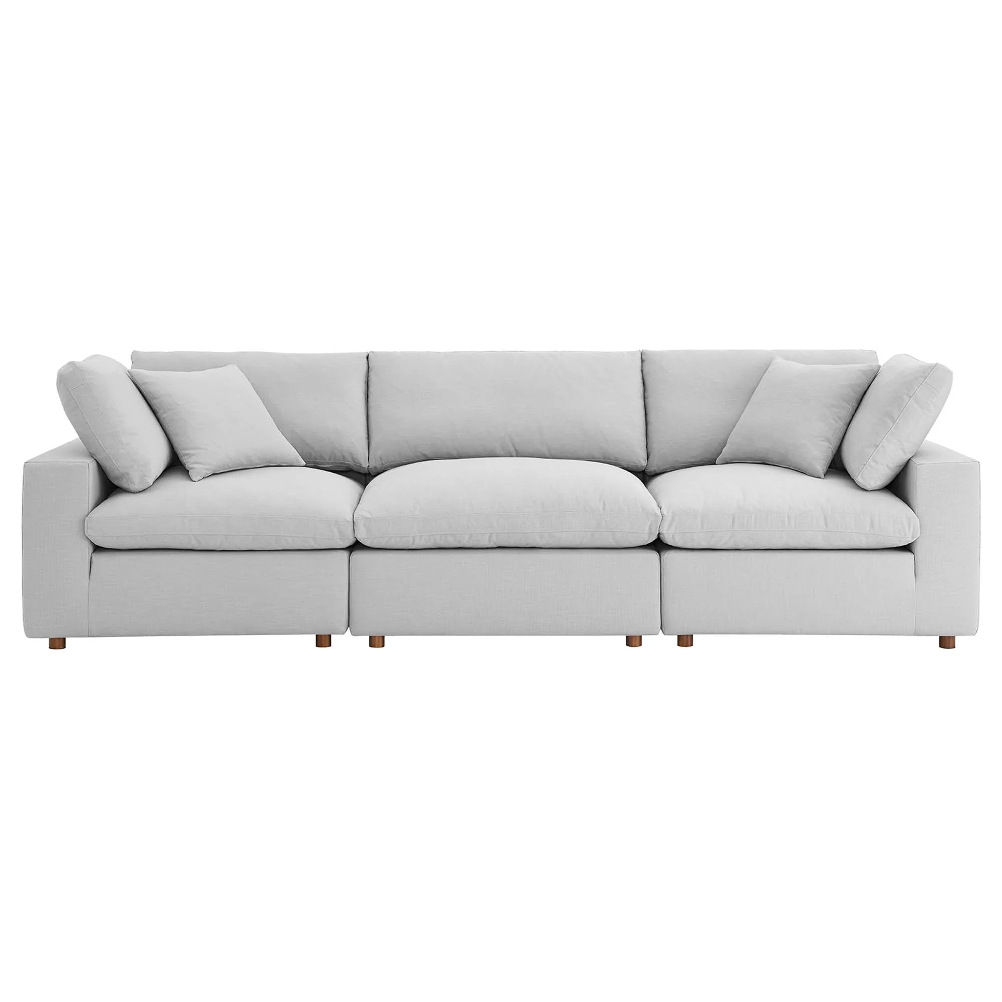 Commix 3 Piece Down Filled Overstuffed Sectional Sofa Set