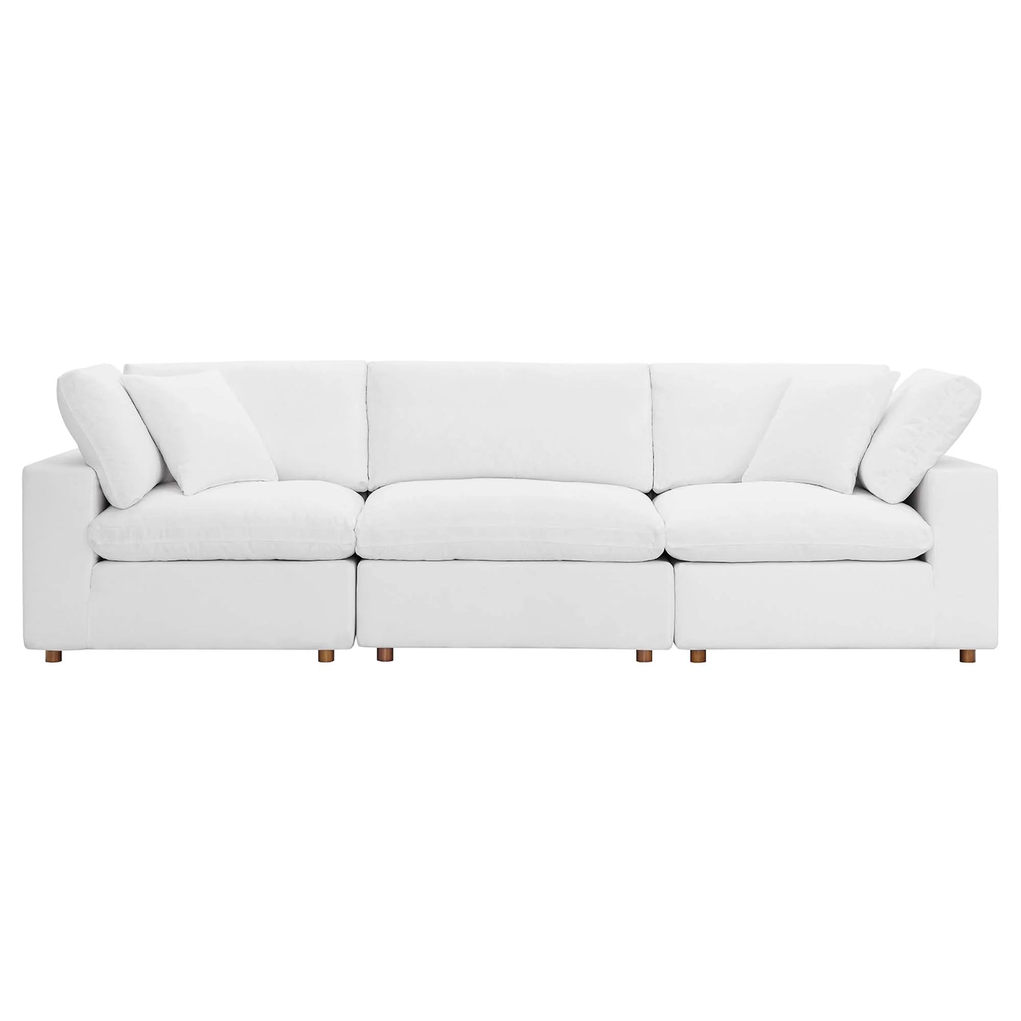 Commix 3 Piece Down Filled Overstuffed Sectional Sofa Set