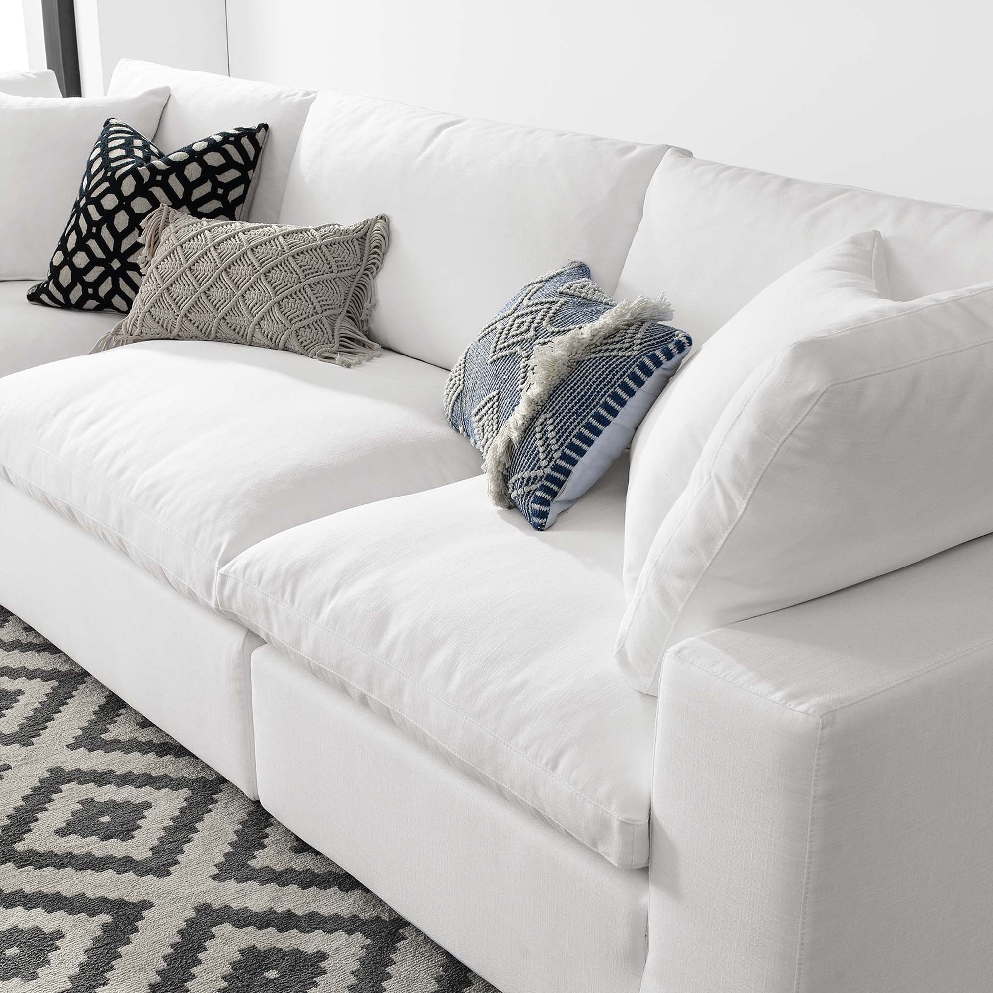Commix 3 Piece Down Filled Overstuffed Sectional Sofa