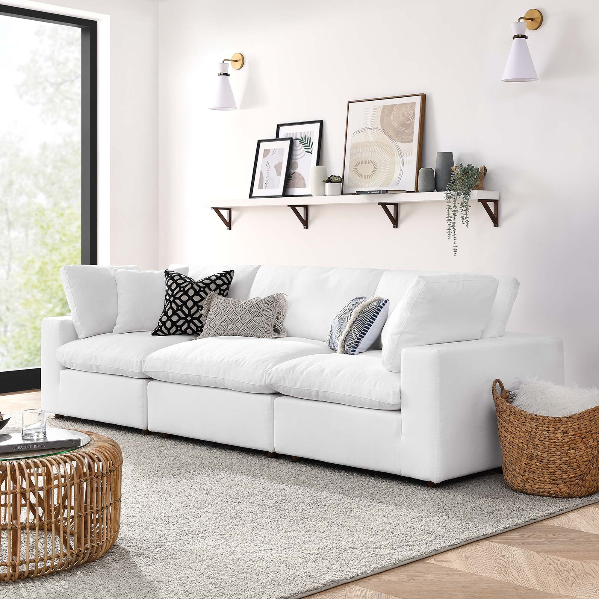 Commix 3 Piece Down Filled Overstuffed Sectional Sofa