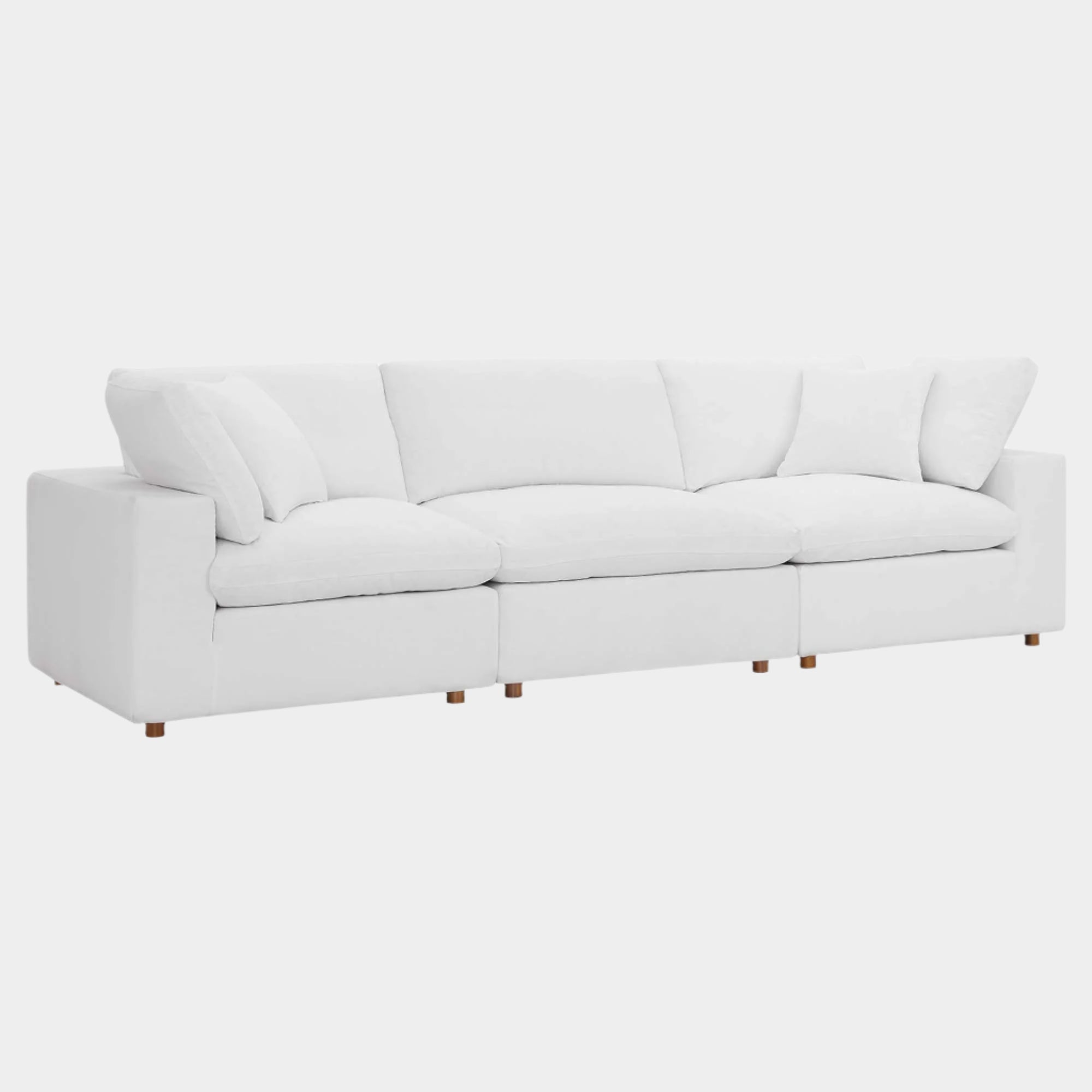 Commix 3 Piece Down Filled Overstuffed Sectional Sofa Set