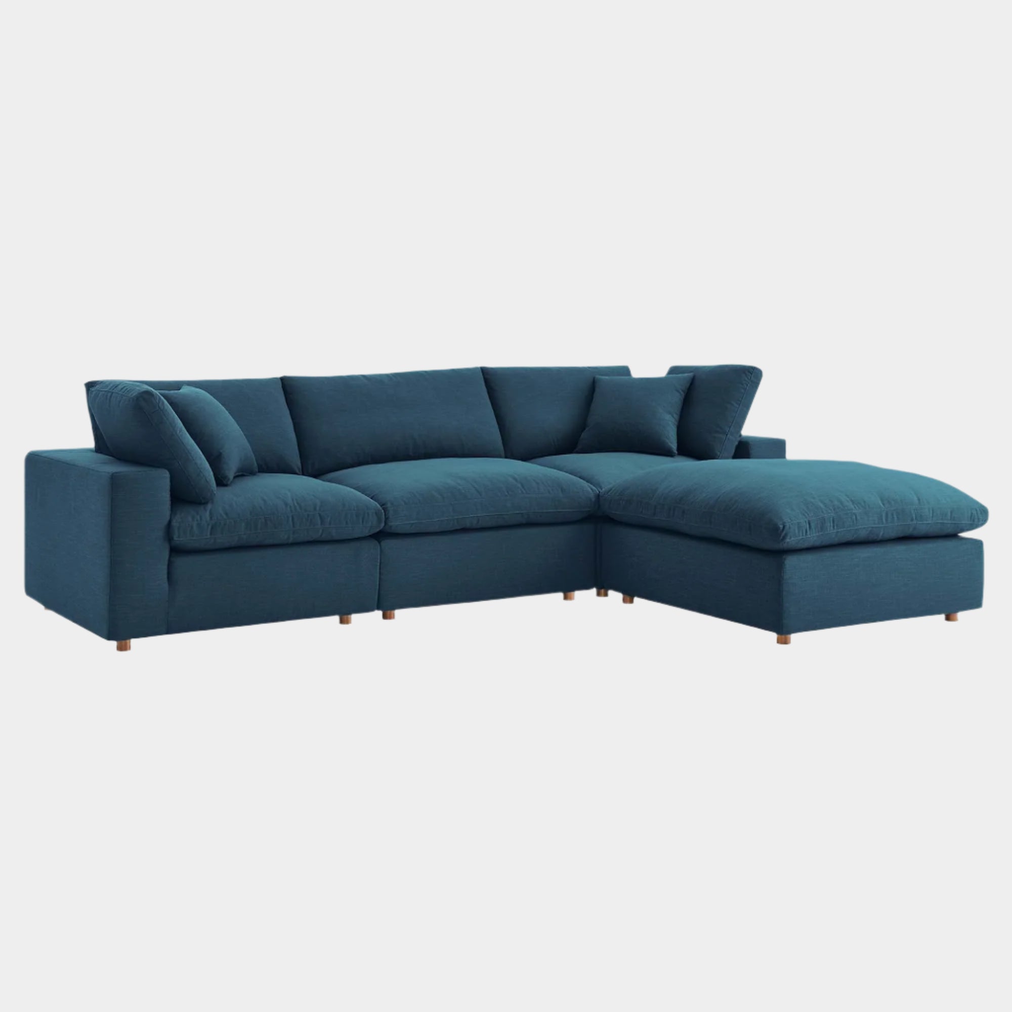 Commix 4 Piece Down Filled Overstuffed Sectional Sofa Set