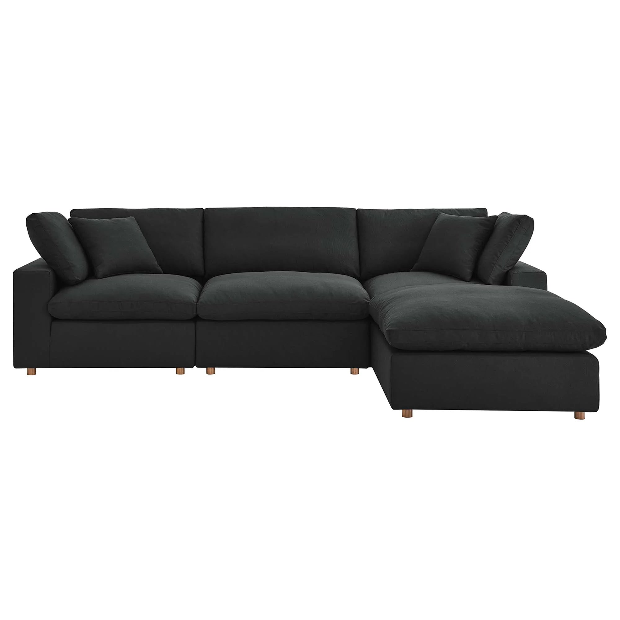 Commix 4 Piece Down Filled Overstuffed Sectional Sofa Set