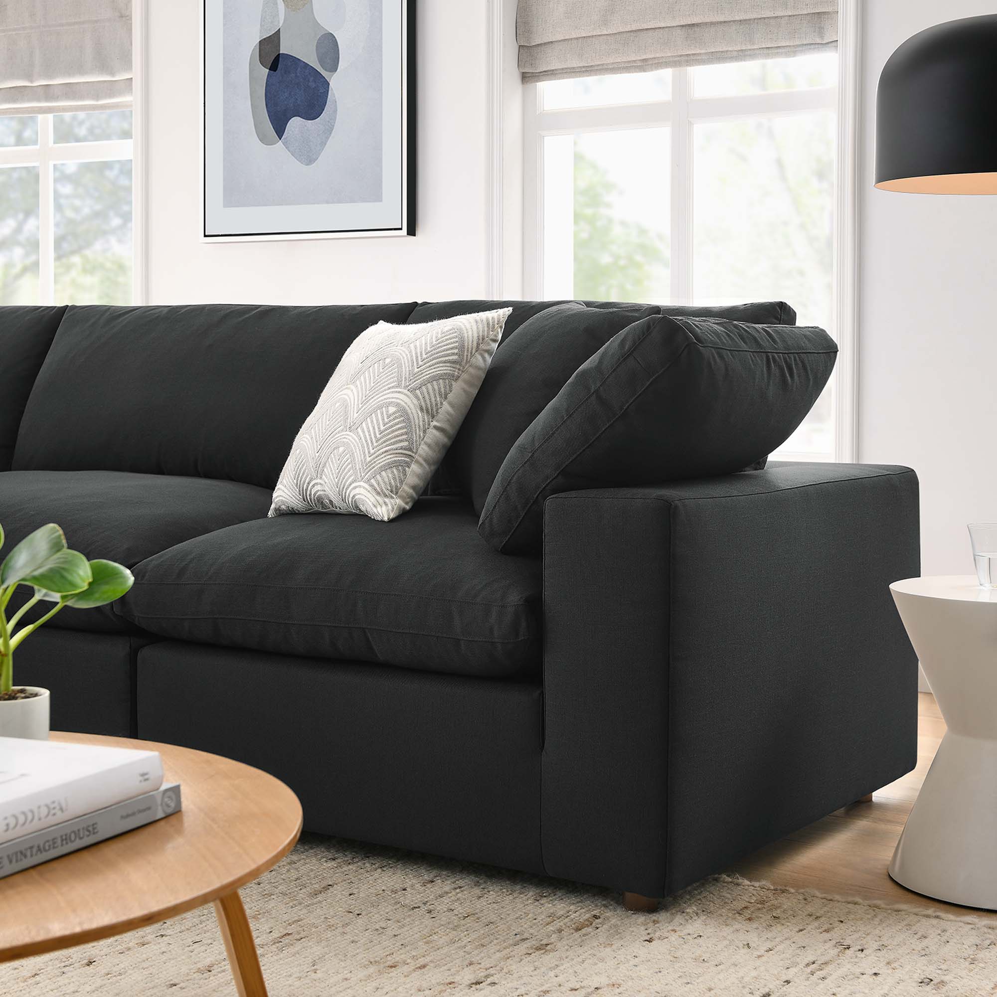 Commix 4 Piece Down Filled Overstuffed Sectional Sofa