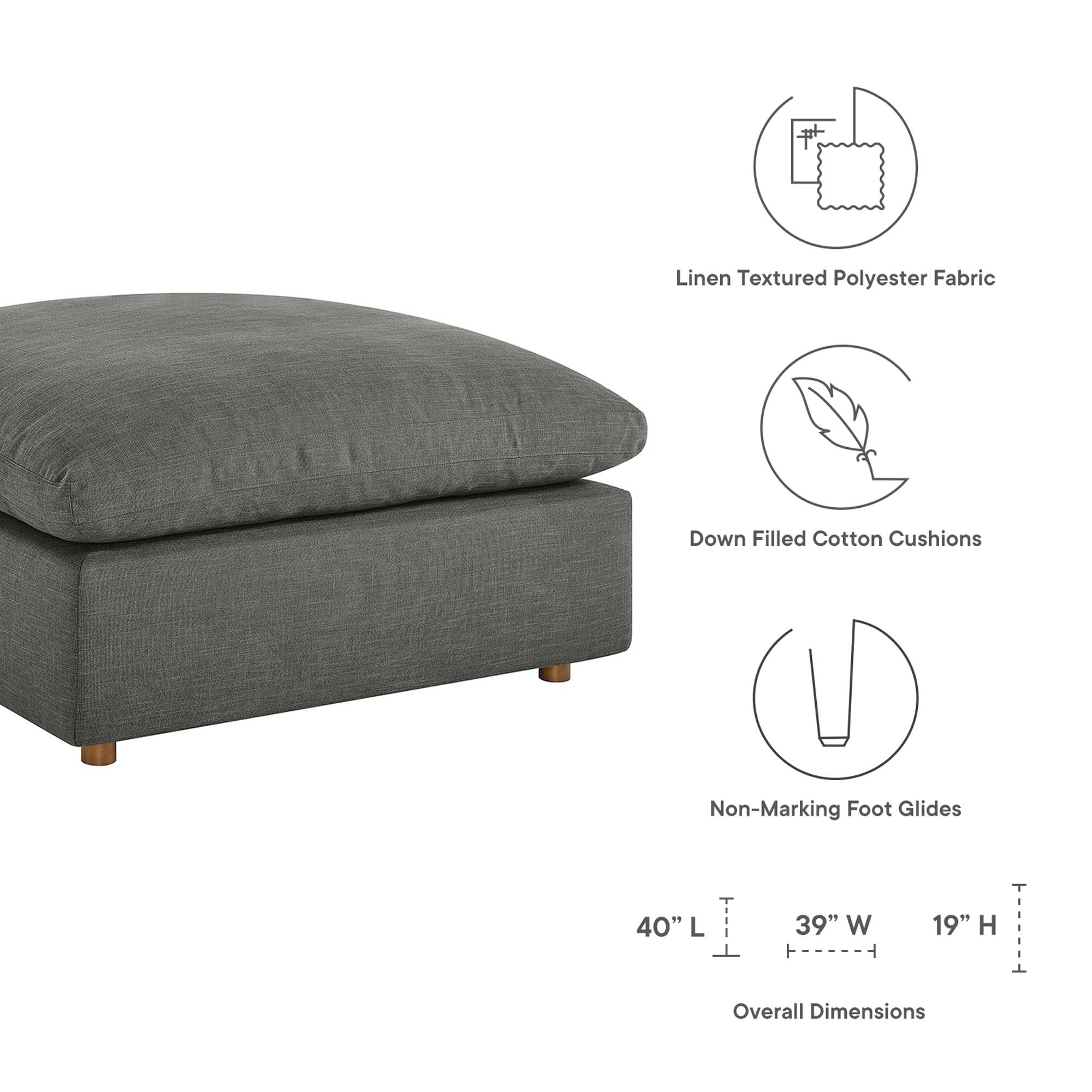 Commix 4 Piece Down Filled Overstuffed Sectional Sofa