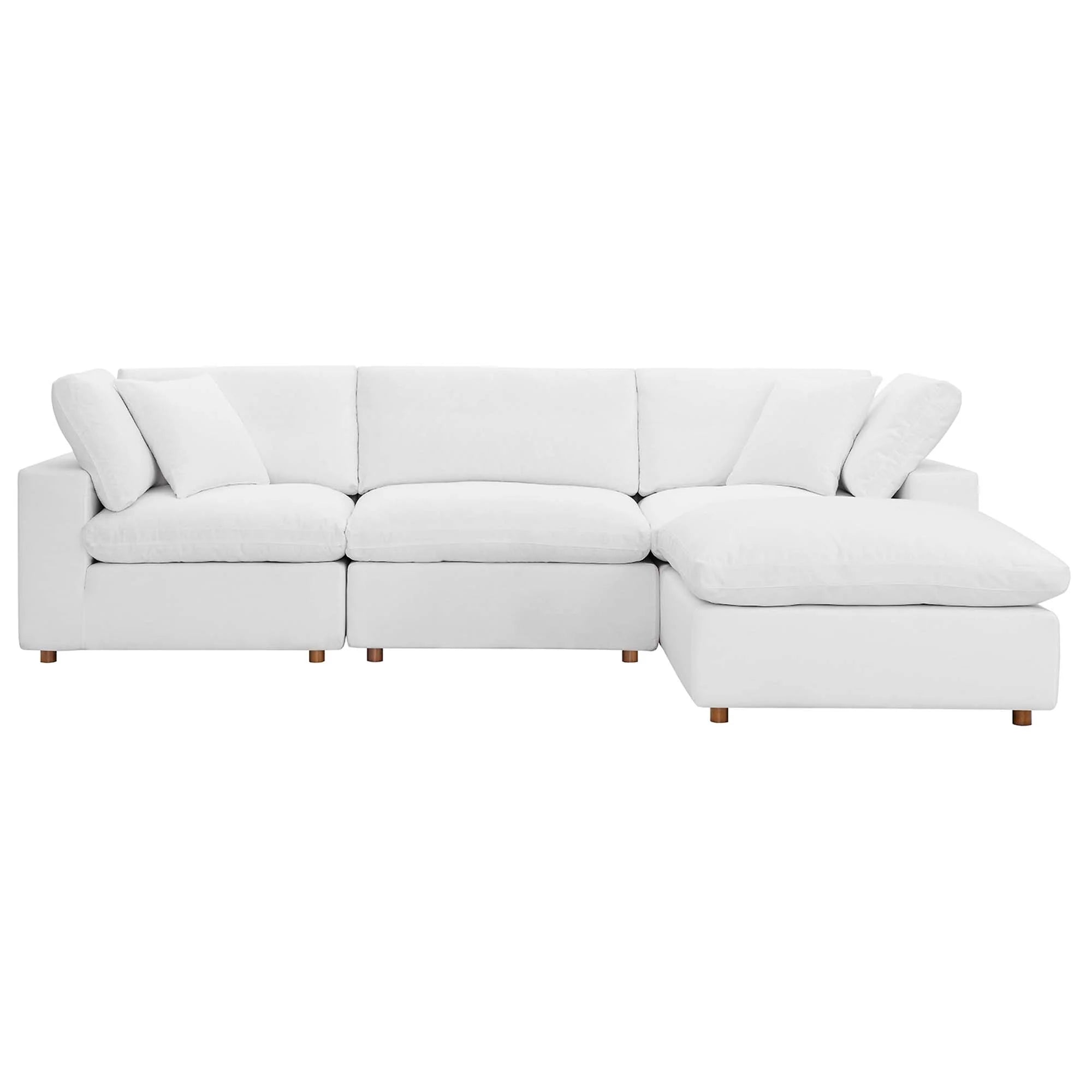 Commix 4 Piece Down Filled Overstuffed Sectional Sofa Set