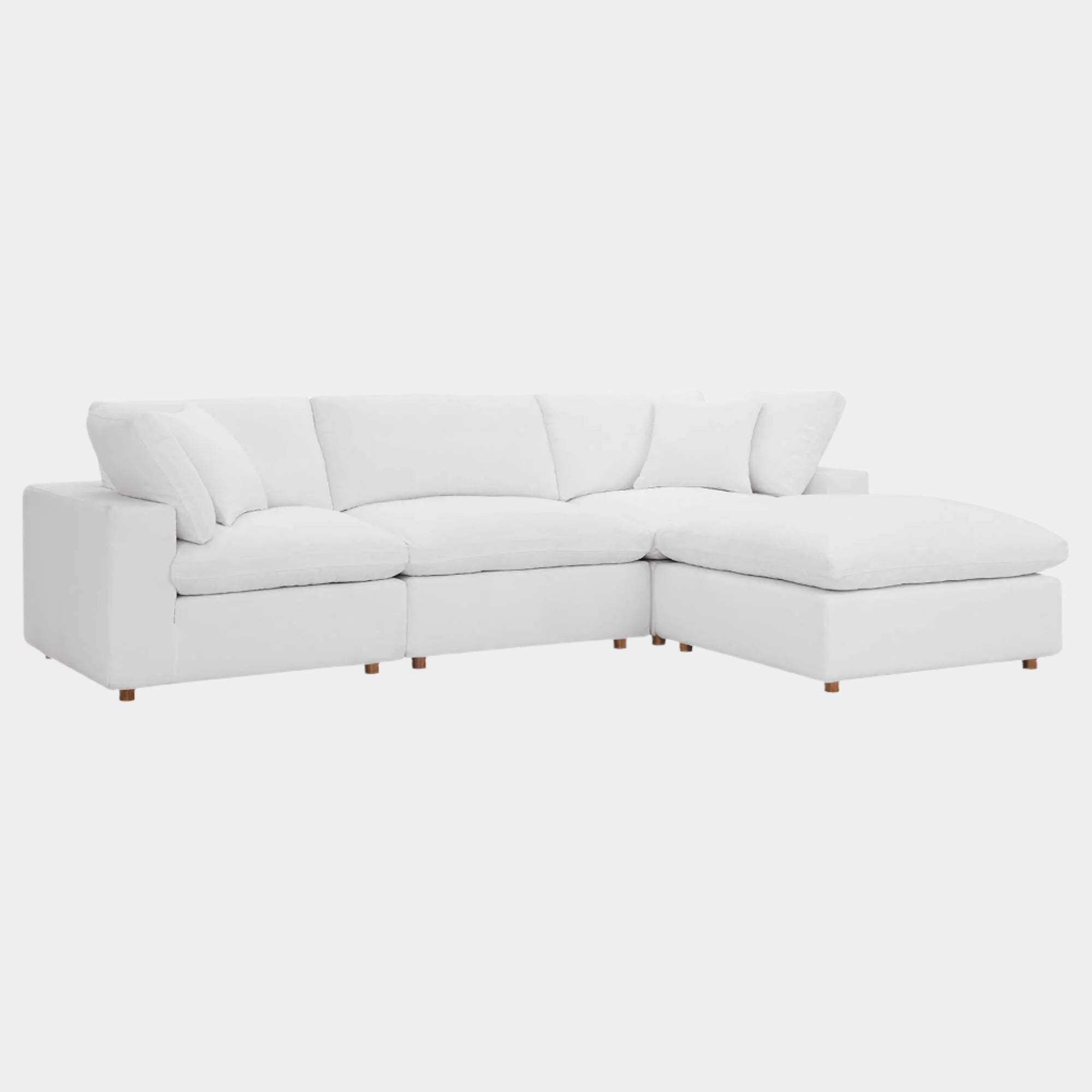 Commix 4 Piece Down Filled Overstuffed Sectional Sofa Set