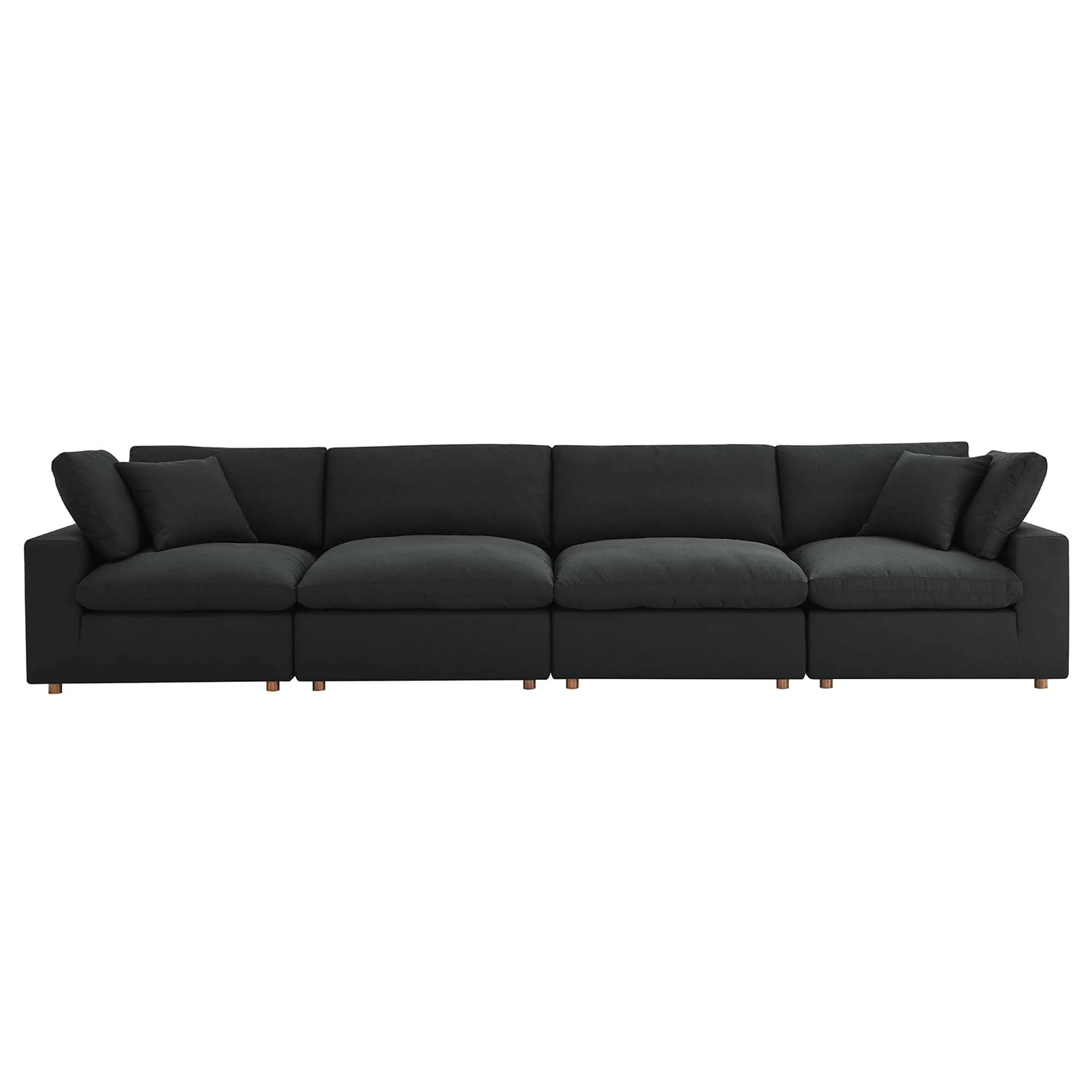 Commix 4 Piece Down Filled Overstuffed Sectional Sofa Set