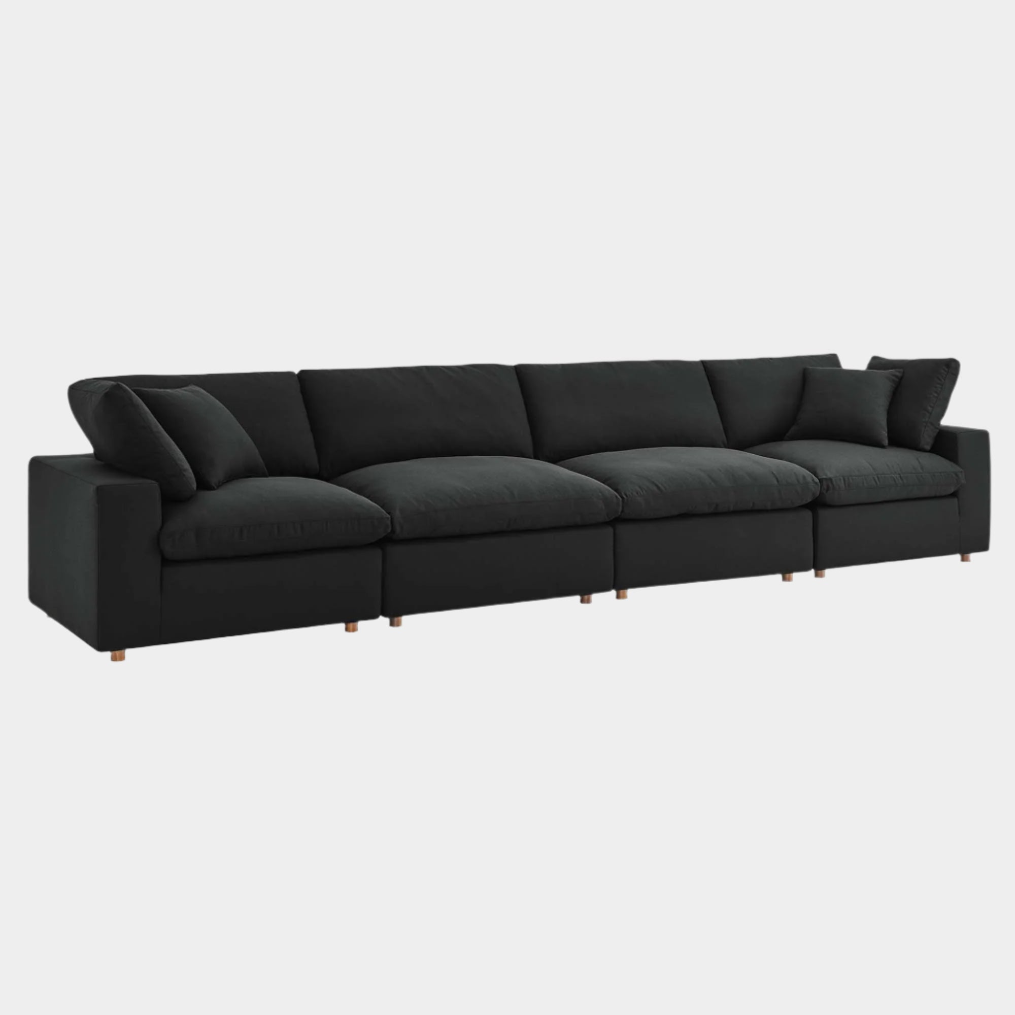 Commix 4 Piece Down Filled Overstuffed Sectional Sofa Set